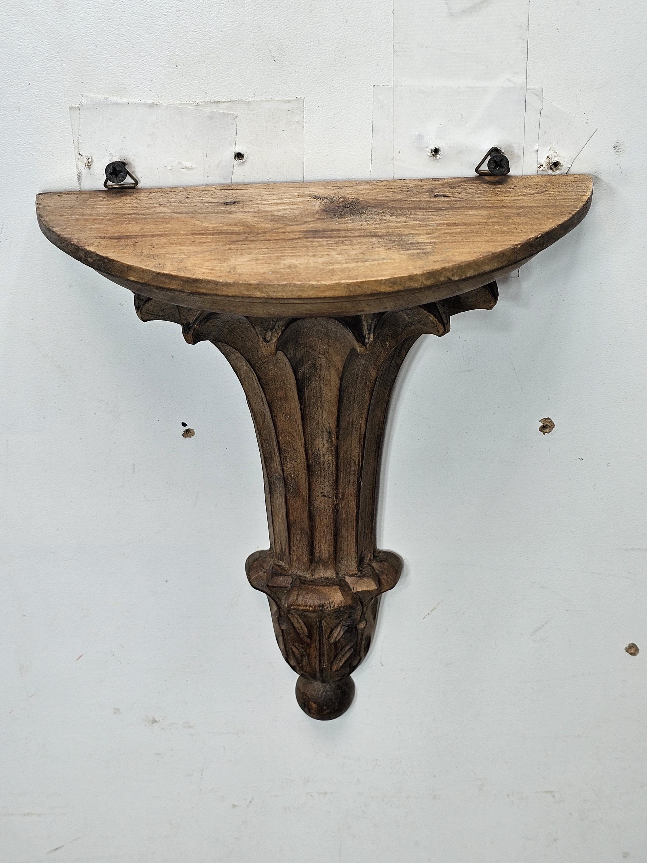 Vintage Hand Carved Italian Florentine Wood Shelf Bracket 9 5/8"H