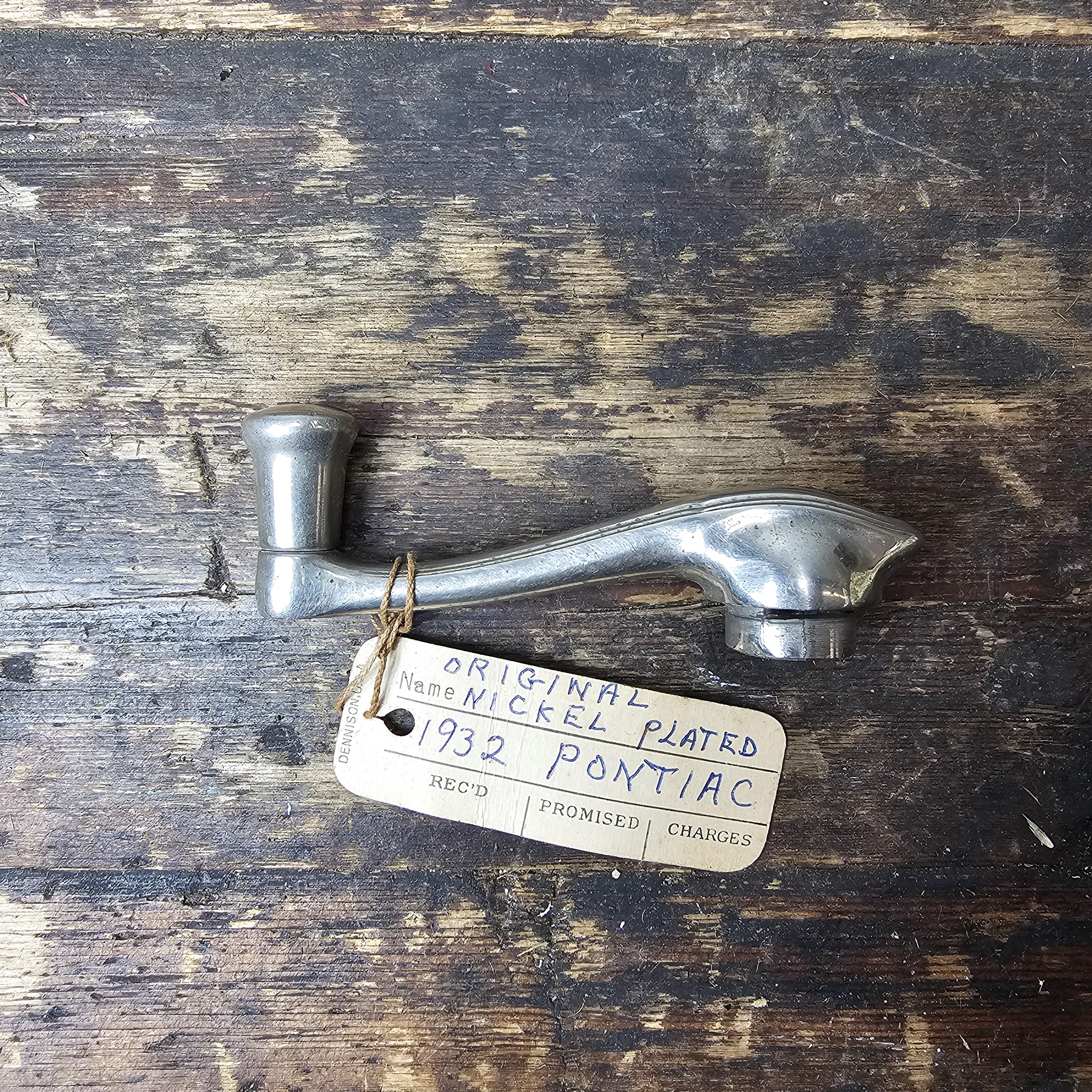 1932 Pontiac GM Original Nickel Plated Window Crank Antique