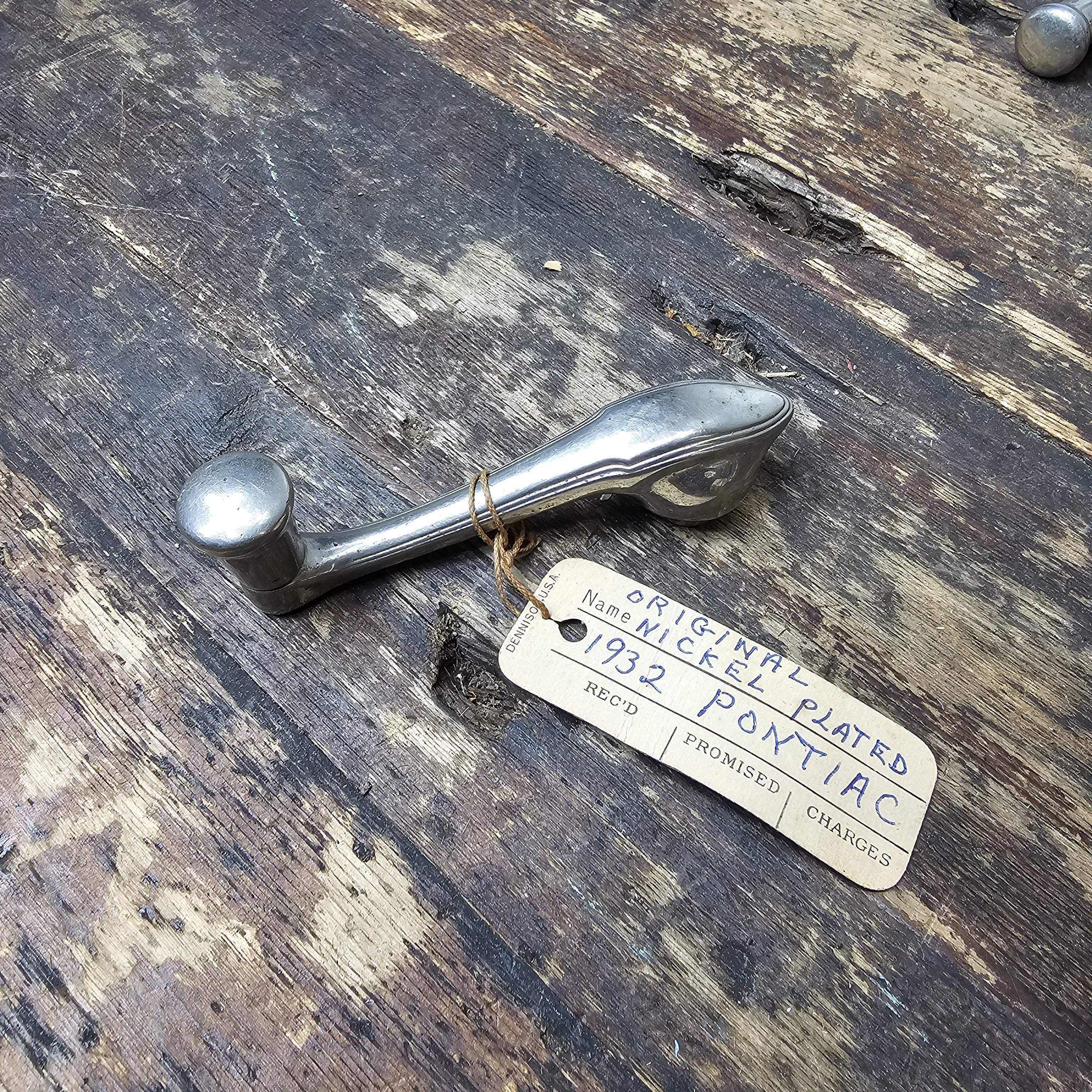 1932 Pontiac GM Original Nickel Plated Window Crank Antique