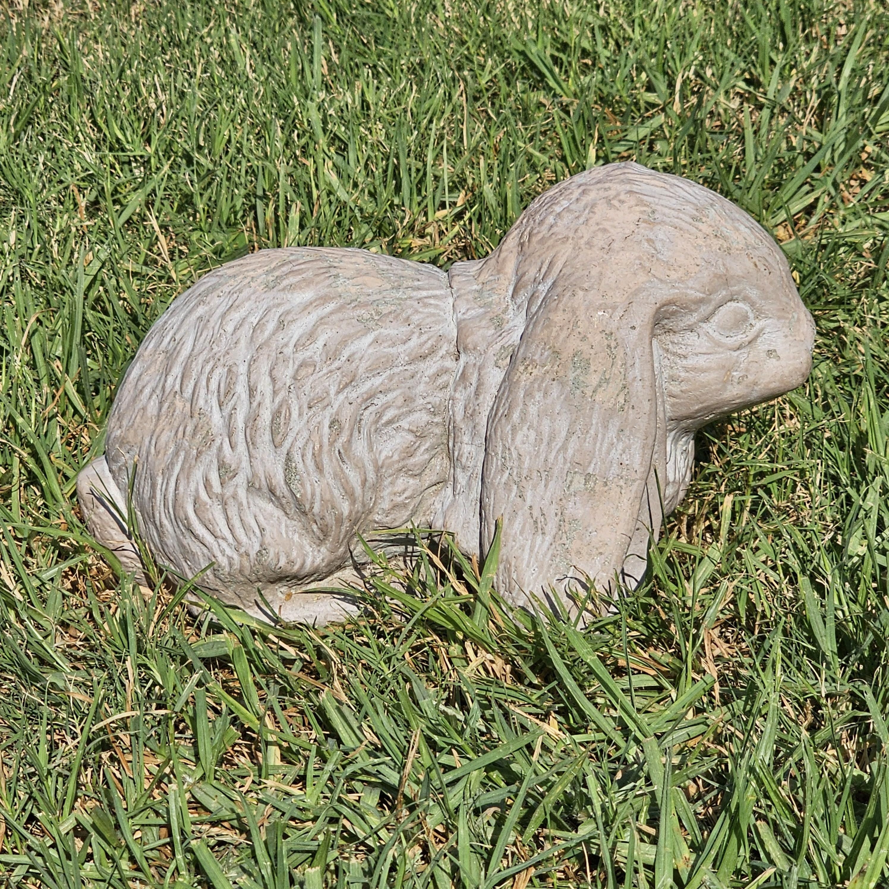Concrete Lop Eared Rabbit Bunny Garden Statue 10"L x 5.5"W x 6.5"H