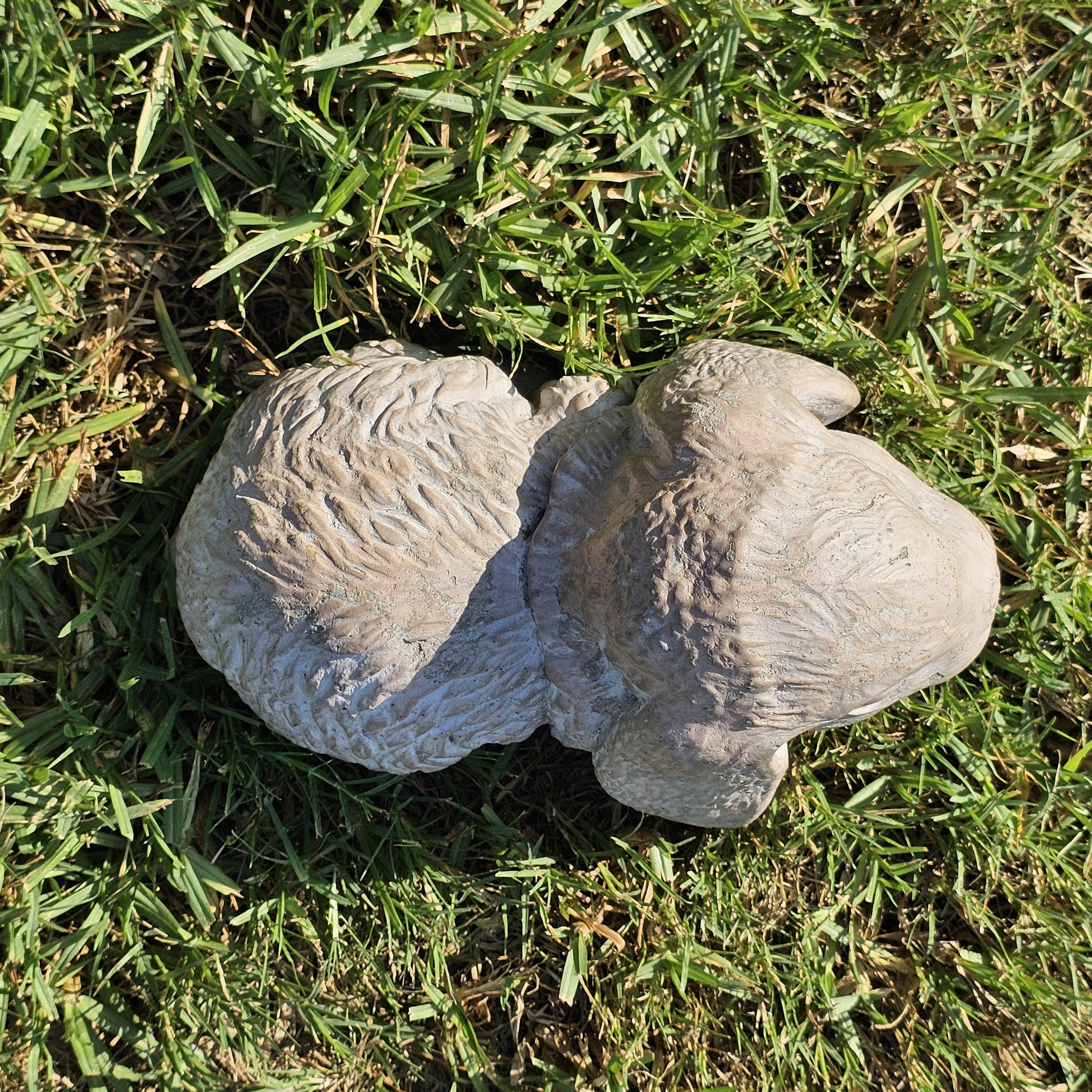 Concrete Lop Eared Rabbit Bunny Garden Statue 10"L x 5.5"W x 6.5"H