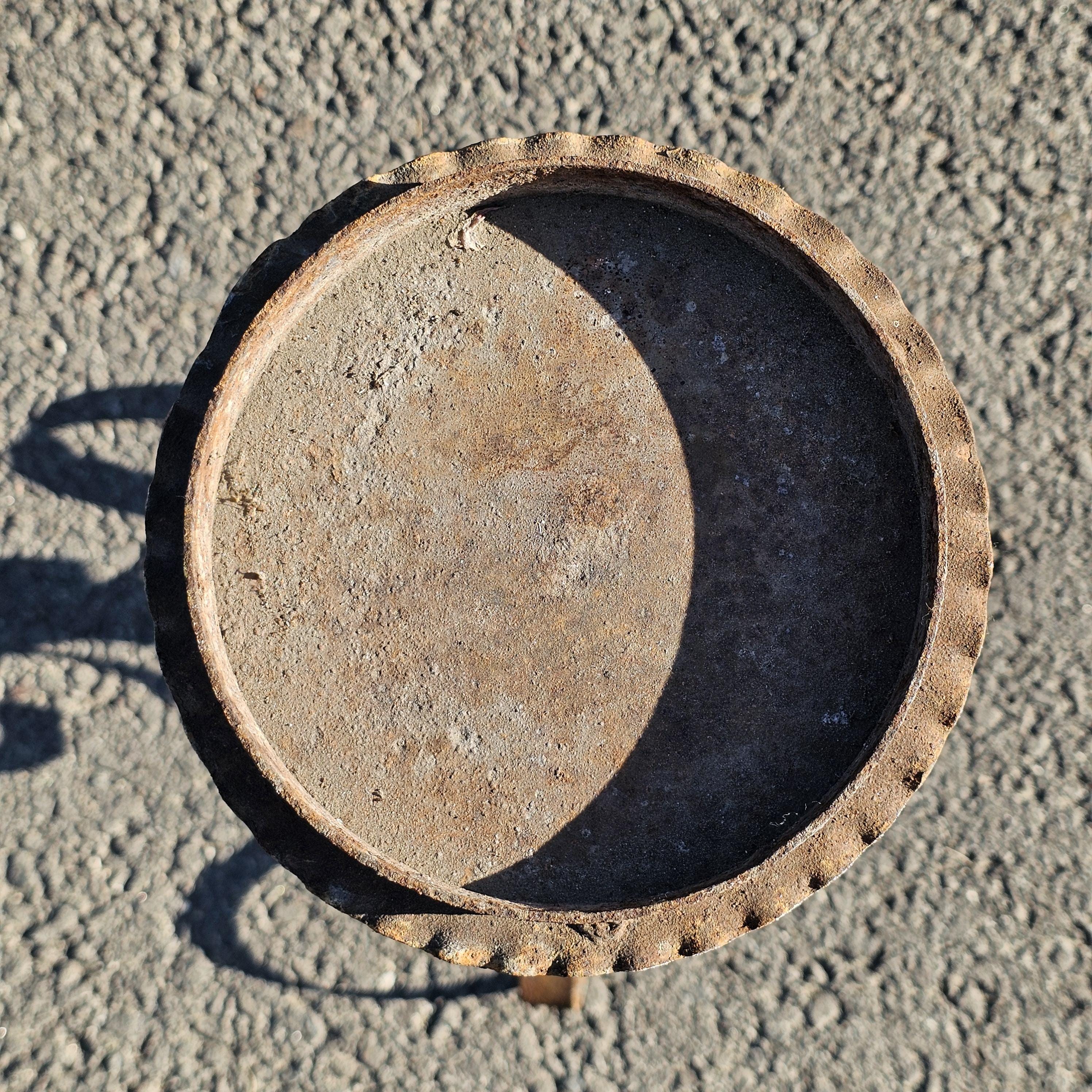 Rusty Scrolled Metal Candle Holder / Plant Stand 20.5"H