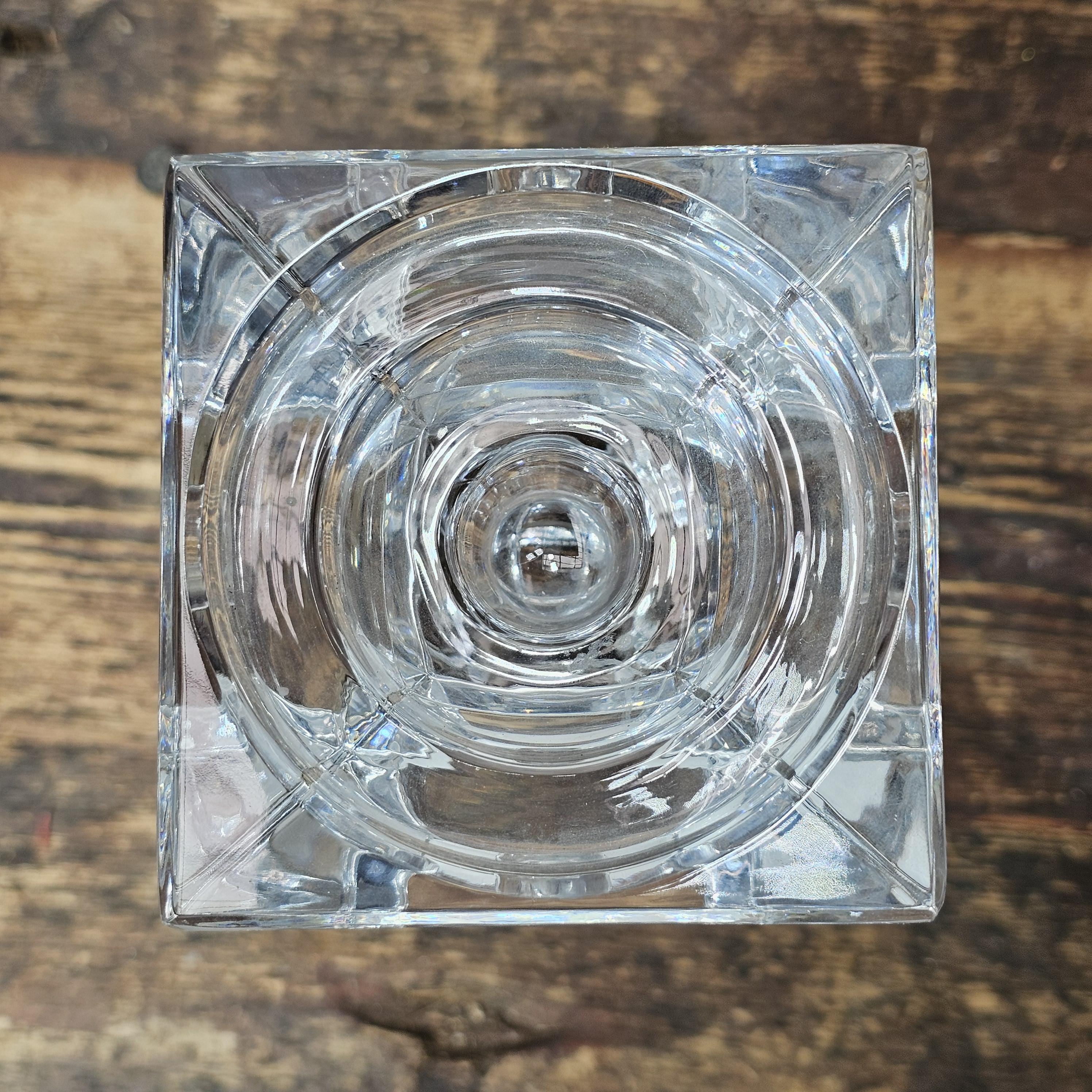 24% Lead Crystal Pedestal Base Taper Candle Stick Holder Made In Poland Set of 2