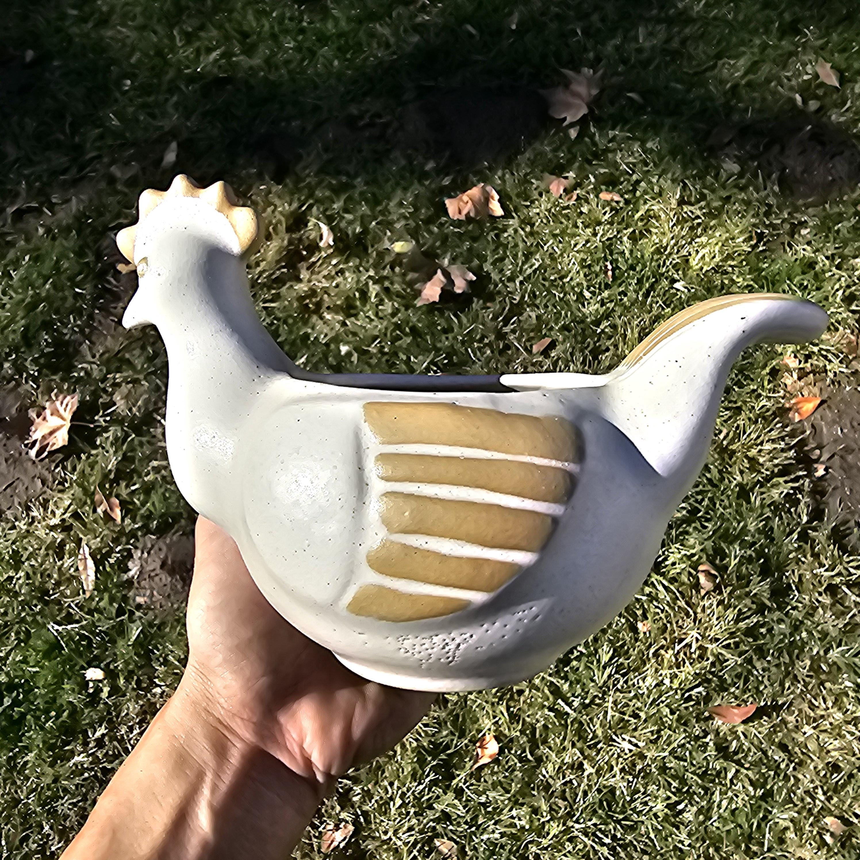 Vintage David Stewart Lions Valley Stoneware Hen Pottery Planter