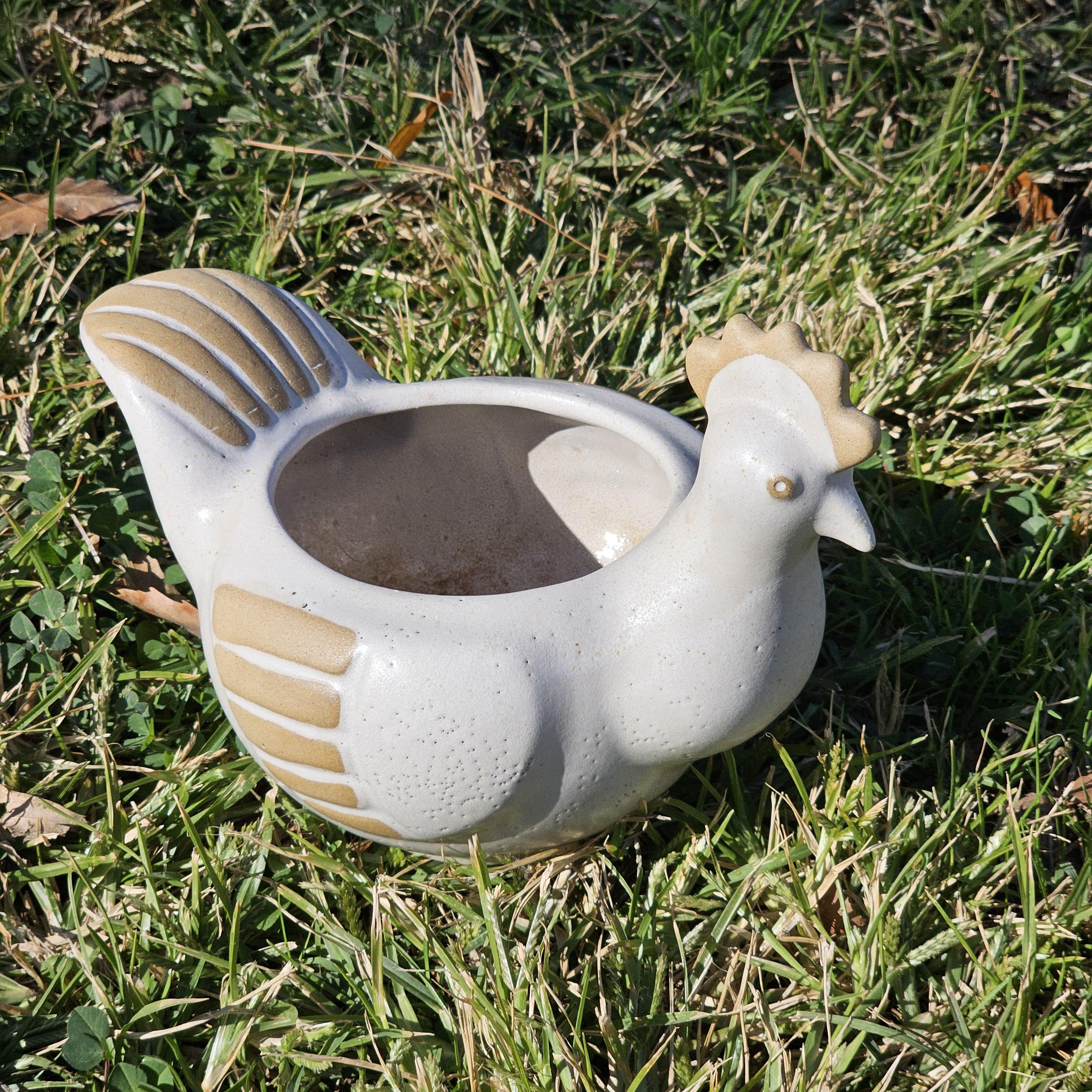 Vintage David Stewart Lions Valley Stoneware Hen Pottery Planter