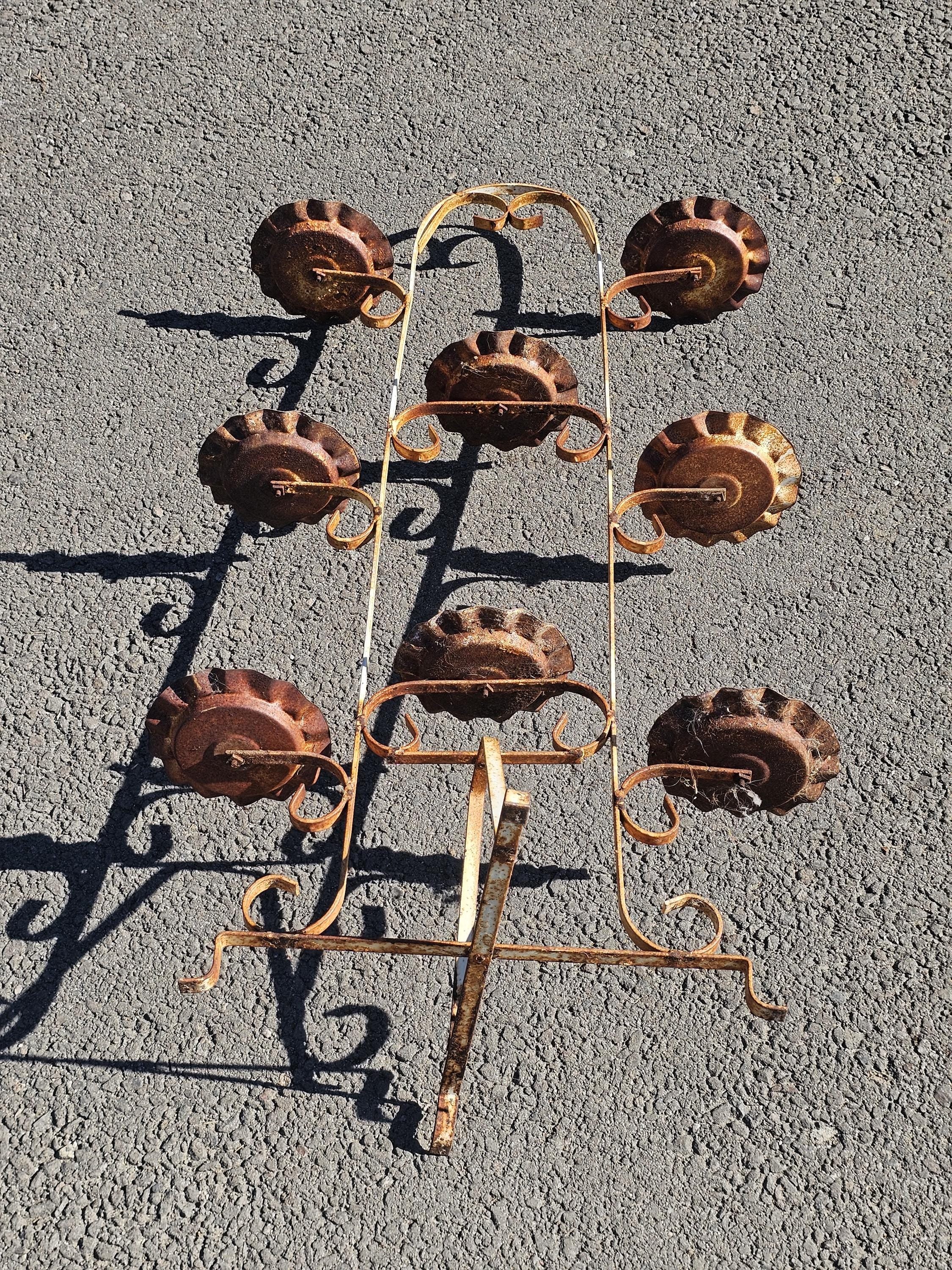 Vintage Rusty Multi Pot Stand 8-Plant Holder Stand 38"H