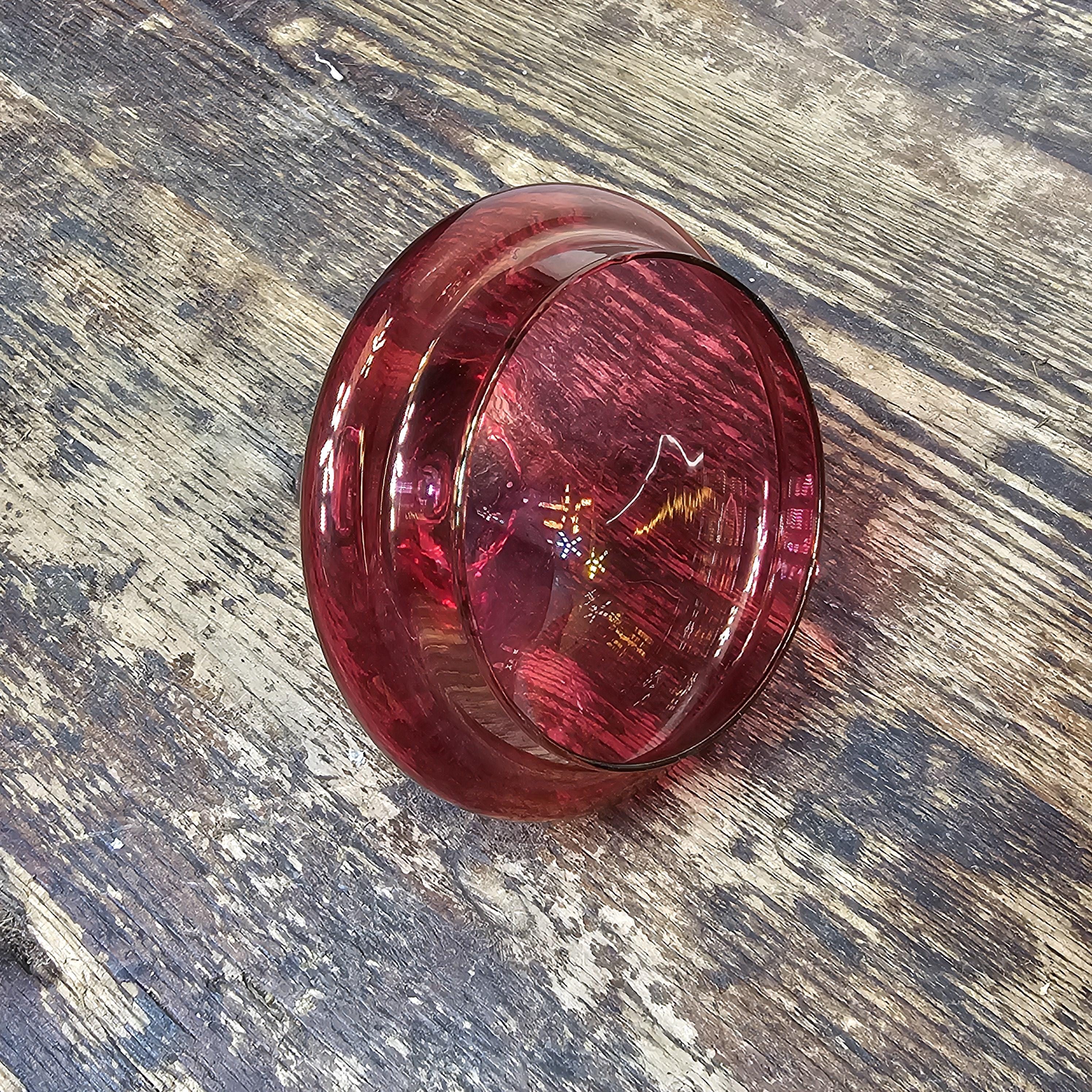 Vintage Ruby Red Apothecary Candy Jar Clear Foot