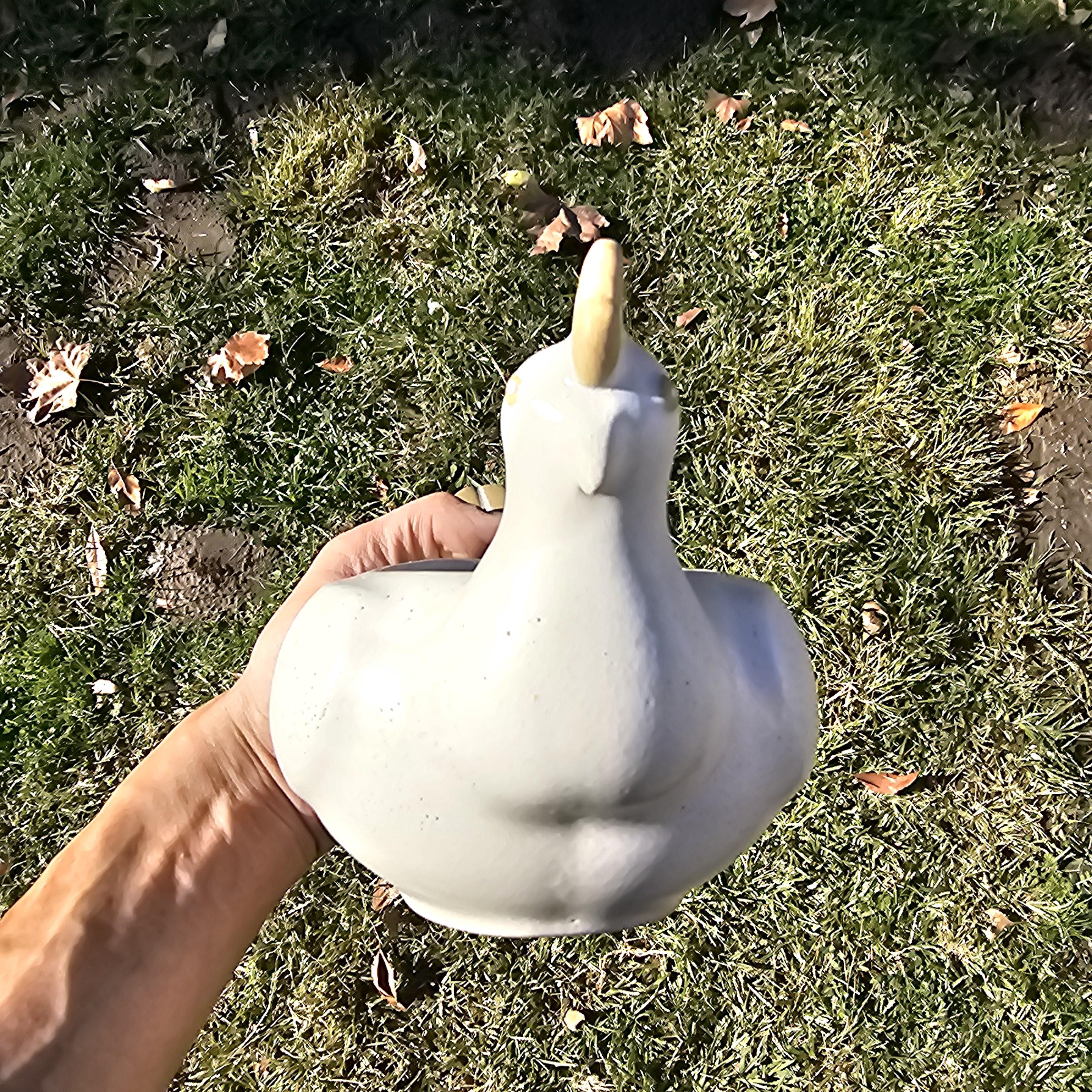 Vintage David Stewart Lions Valley Stoneware Hen Pottery Planter