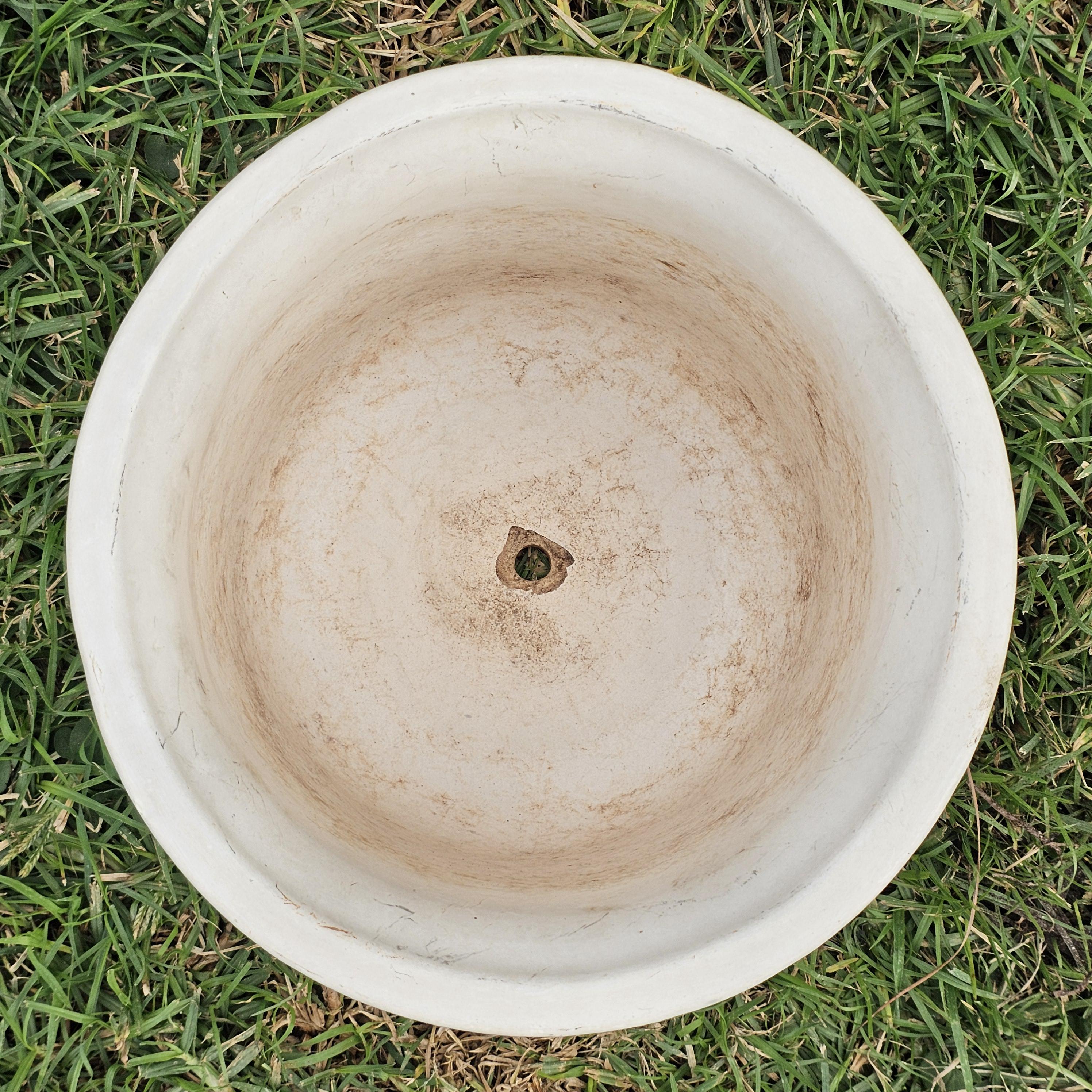 Gainey Ceramics U-10 White Planter Pot La Verne Calif USA MCM 10" Dia x 8" H