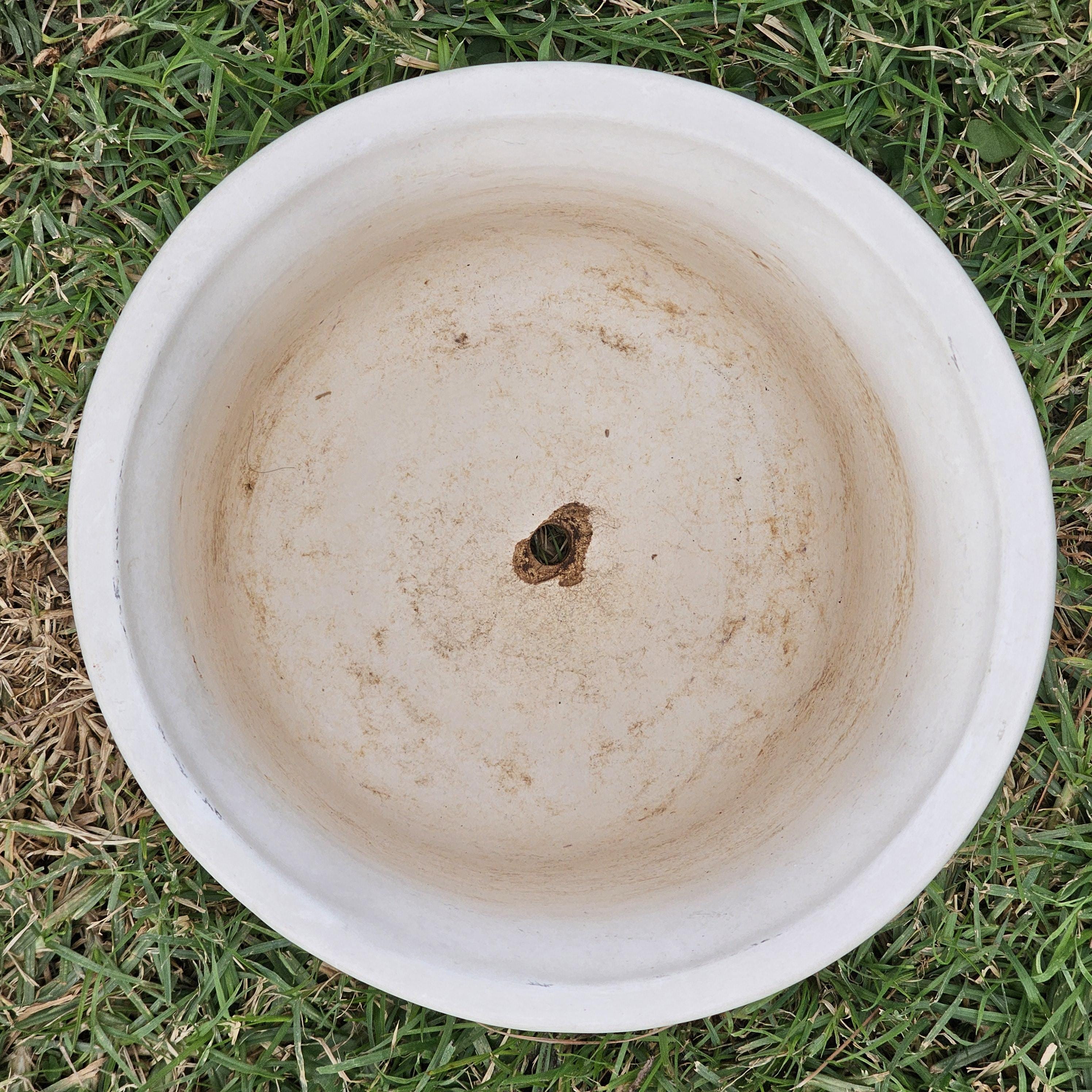 Gainey Ceramics U-10 White Planter Pot La Verne Calif USA MCM 10" Dia x 8" H