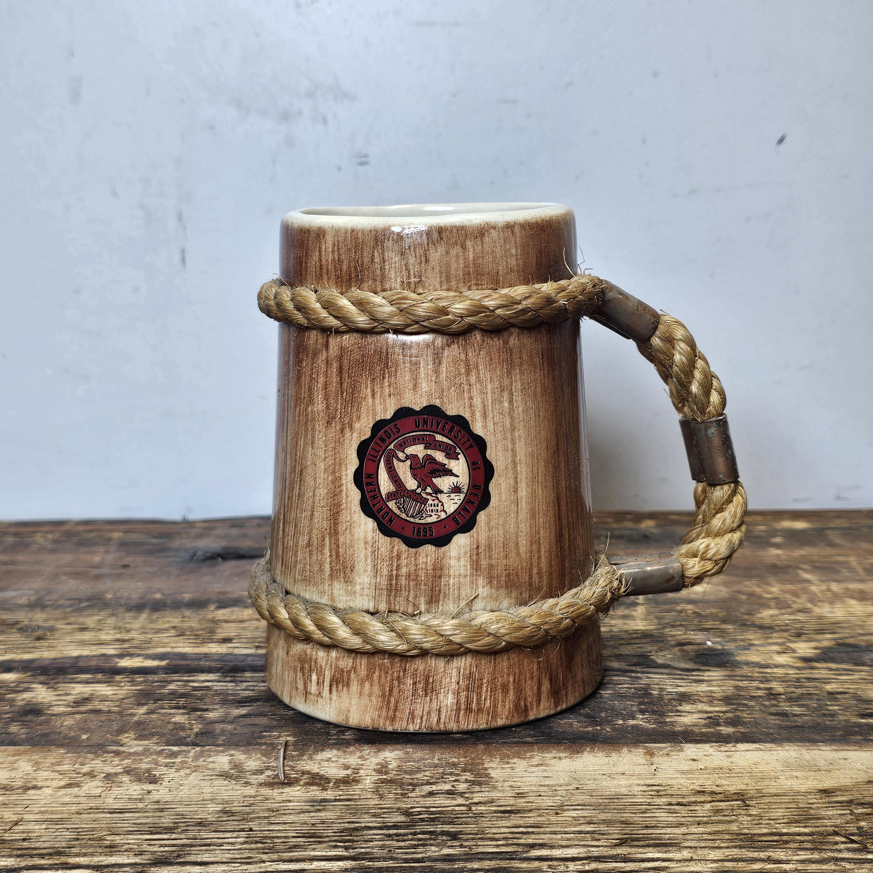 Vintage Northern Illinois University Mug With Rope 5.5"H
