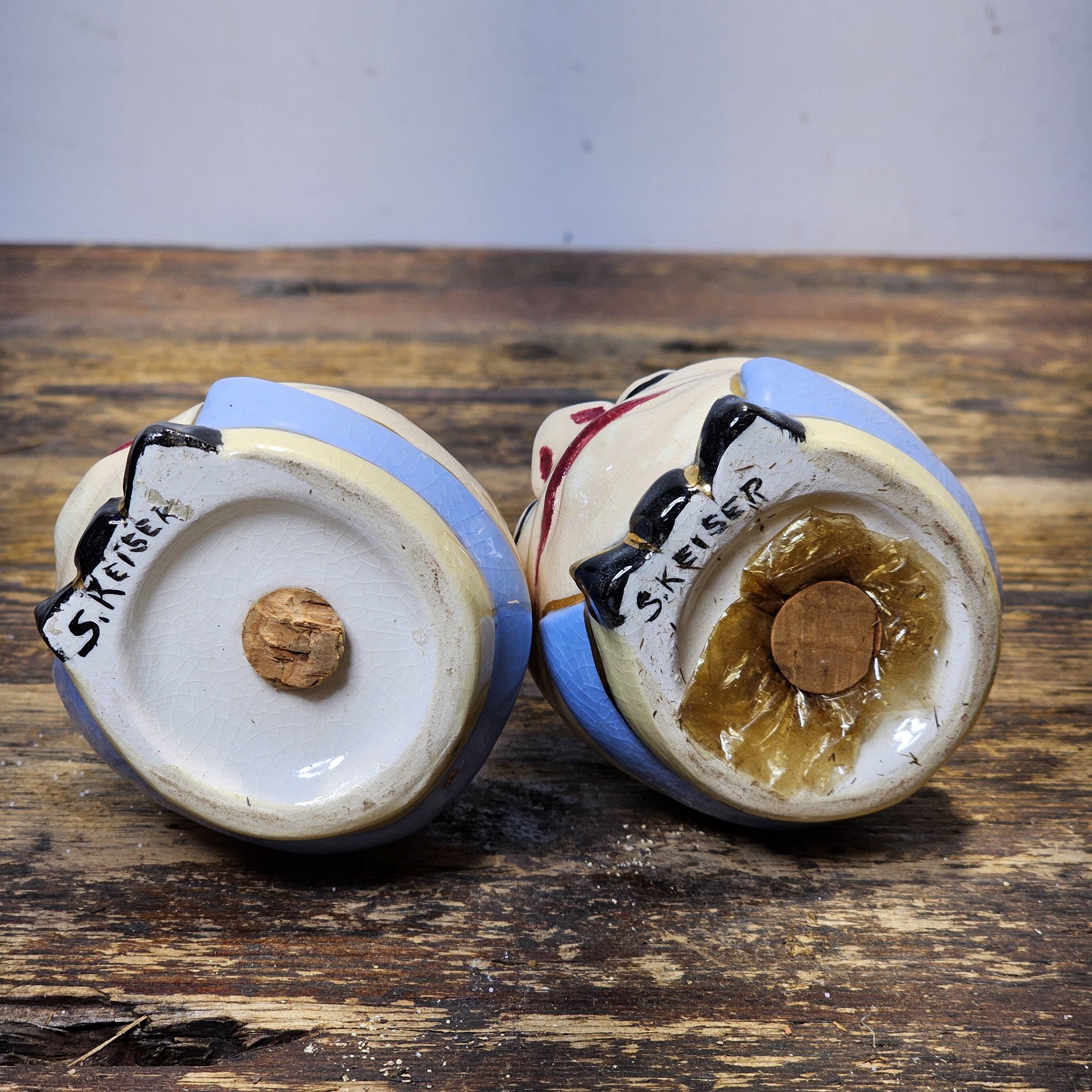 Vintage Salt Pepper Shaker Egg Humpty Dumpty Style Signed By Artist