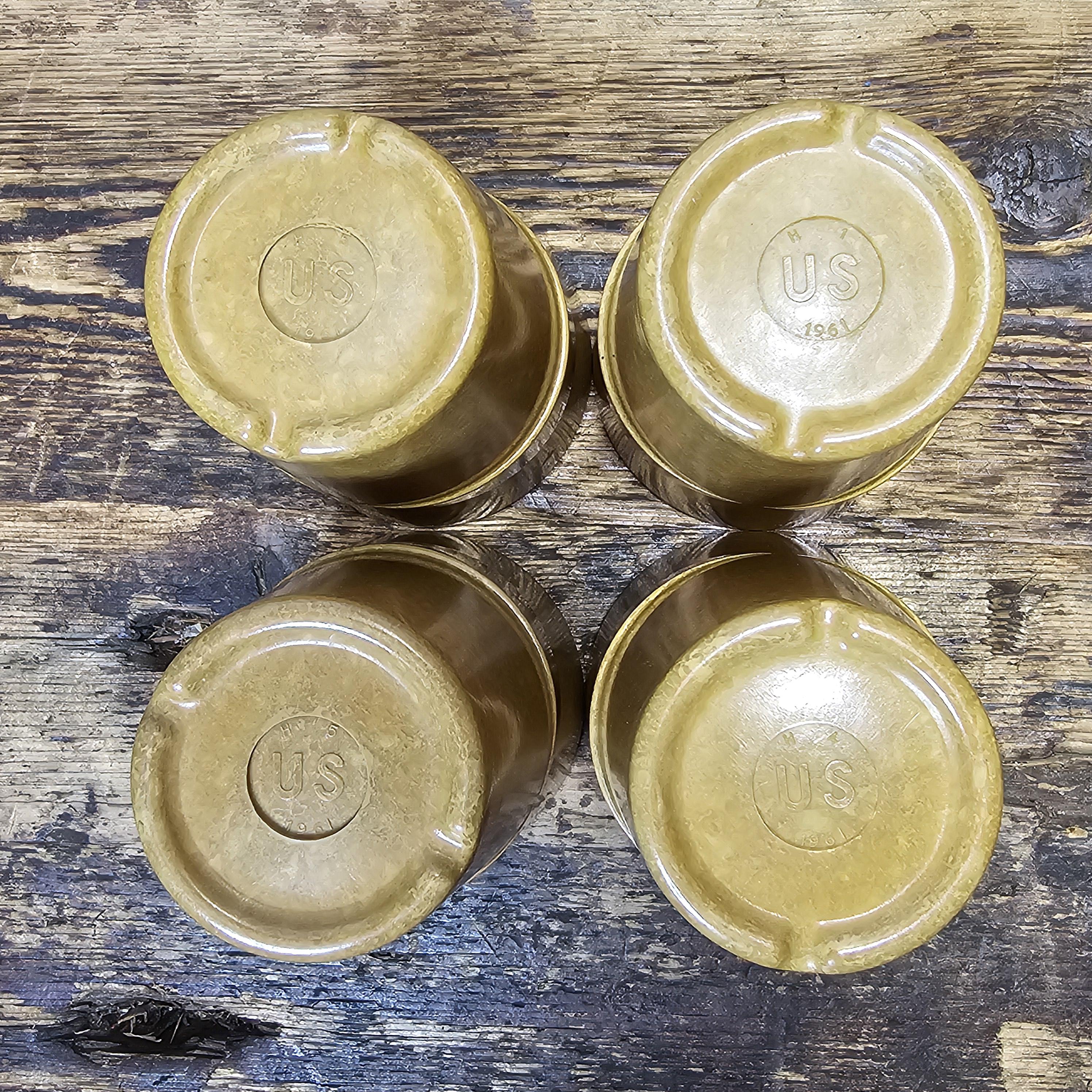 Set of 4 Halsey Inc Melmac Military Mess Hall Tumbler Cups 1960s