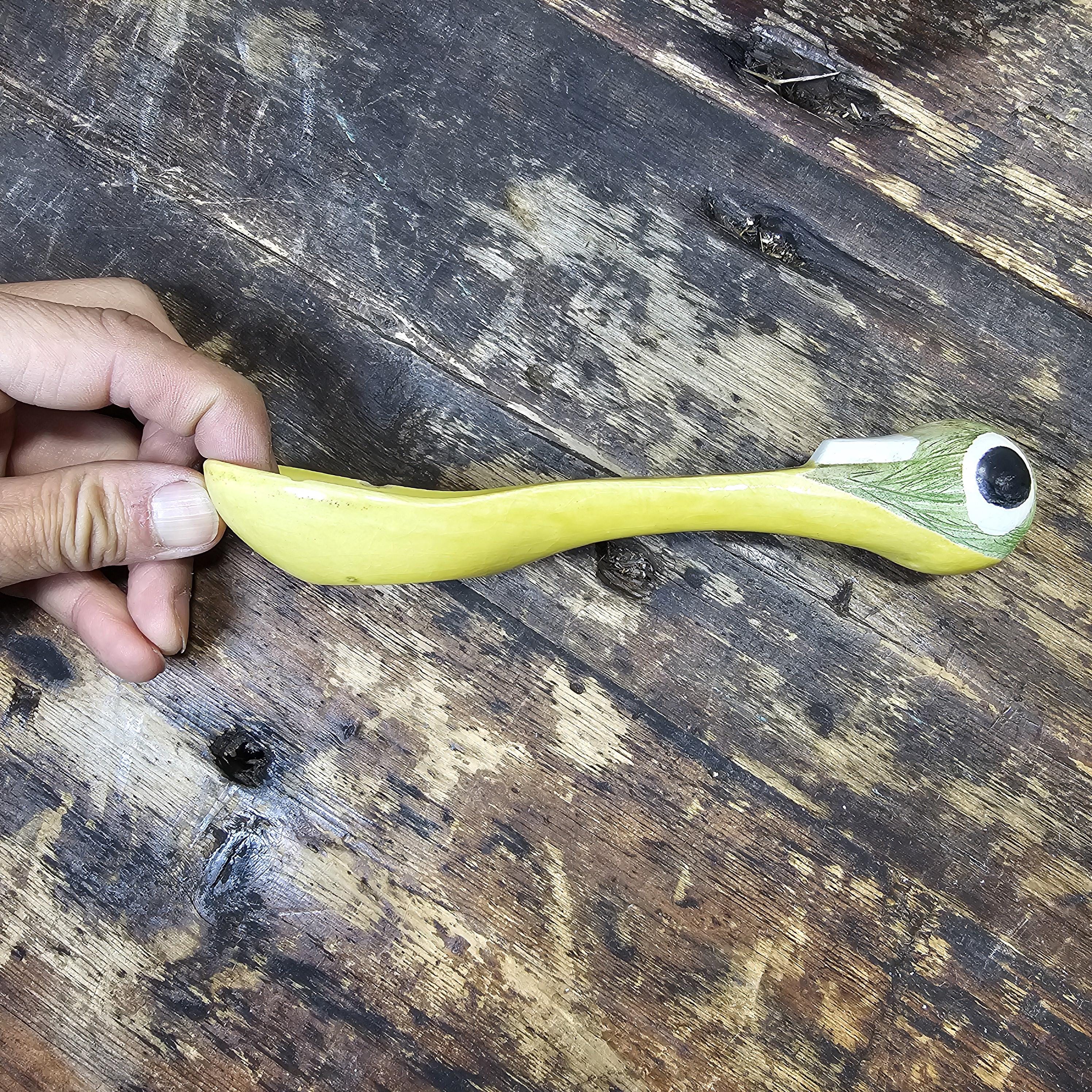 Brayton Laguna Pottery Floral Bird Decorative Guacamole Bowl and Spoon Set