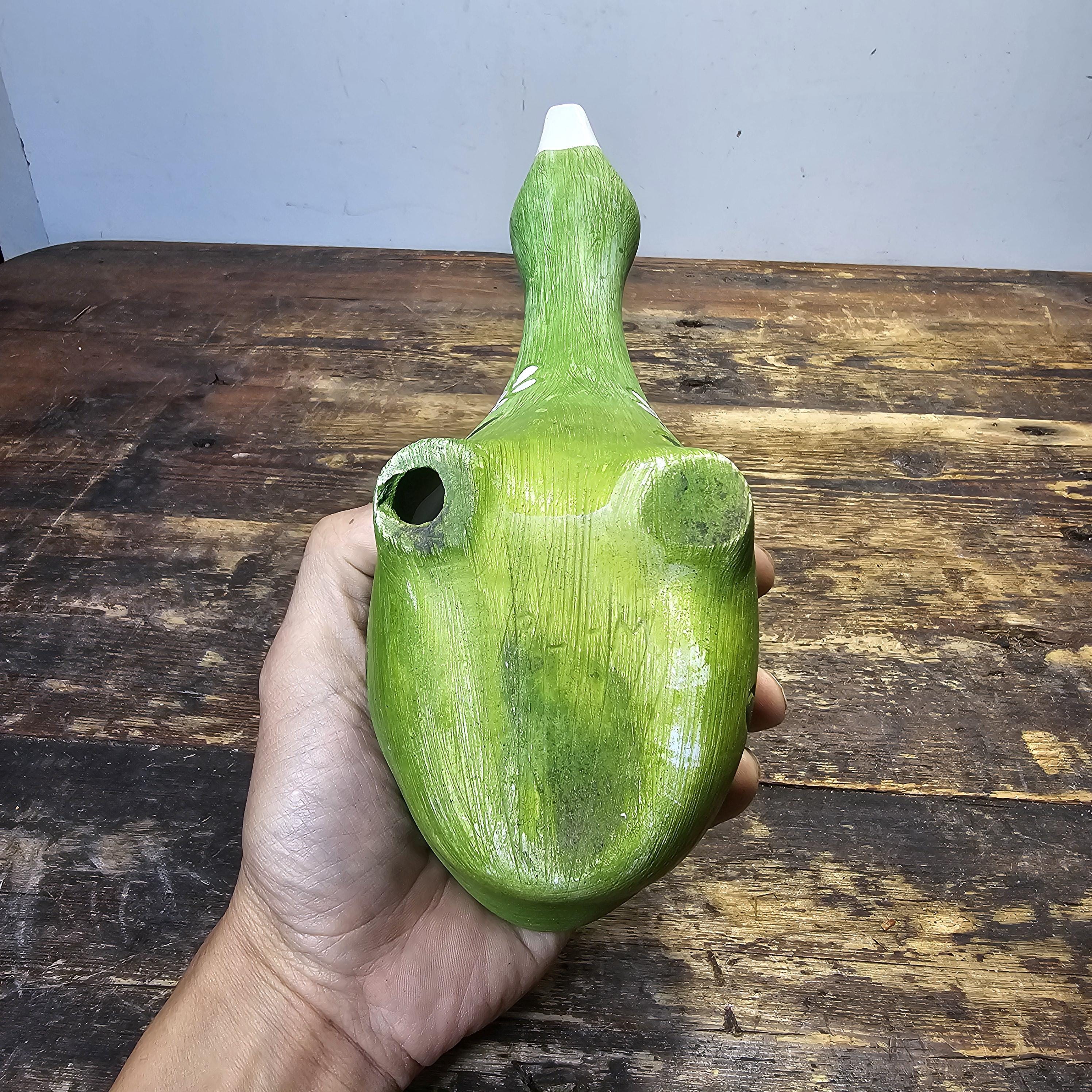 Brayton Laguna Pottery Floral Bird Decorative Guacamole Bowl and Spoon Set