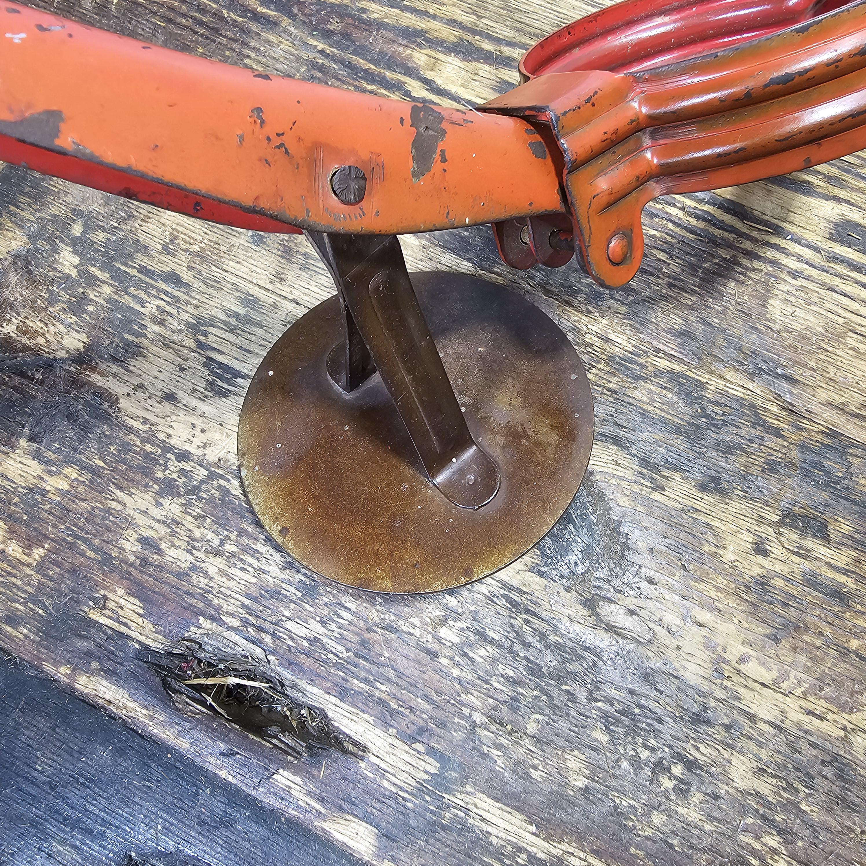 Vintage Red Metal Handle Potato Masher