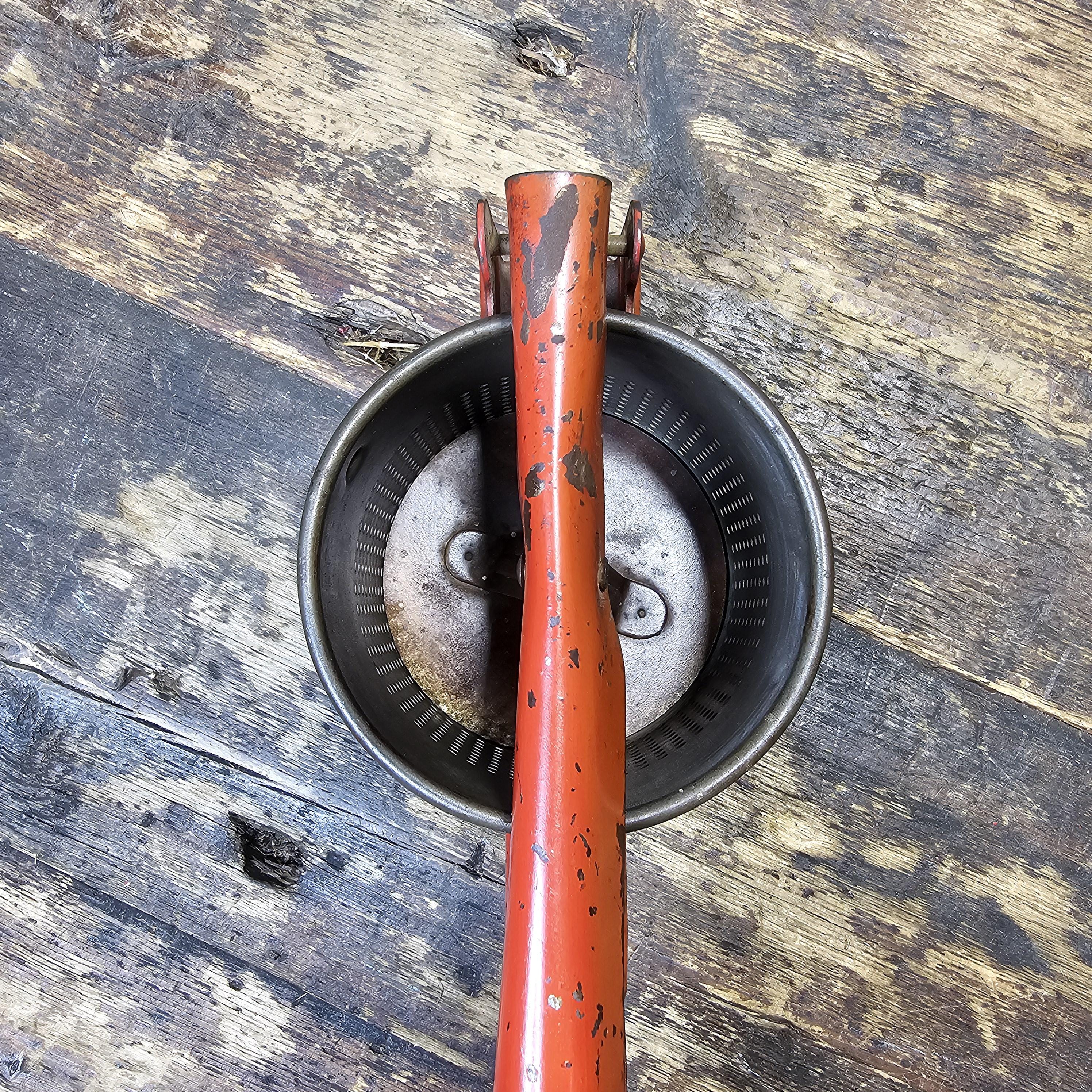 Vintage Red Metal Handle Potato Masher