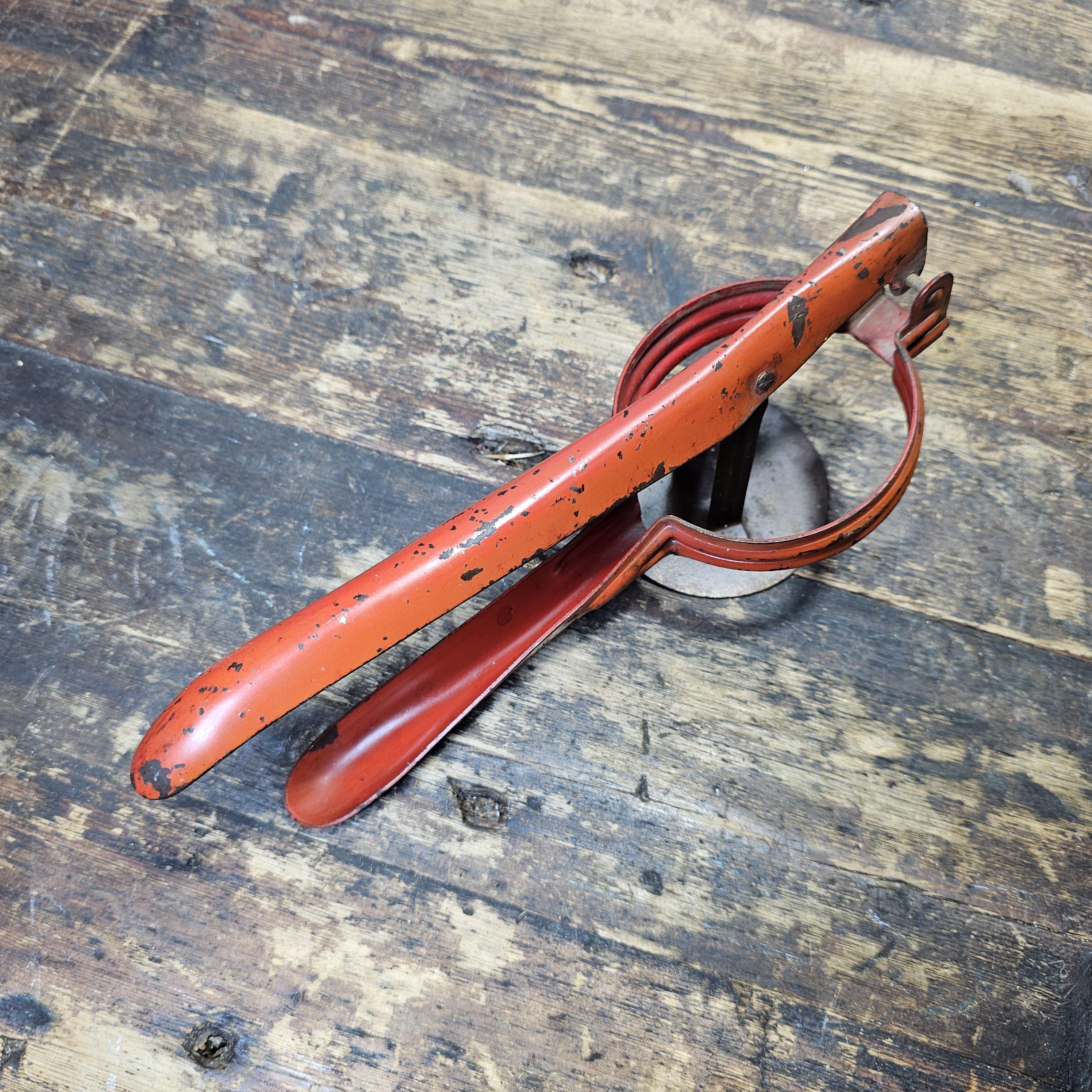 Vintage Red Metal Handle Potato Masher