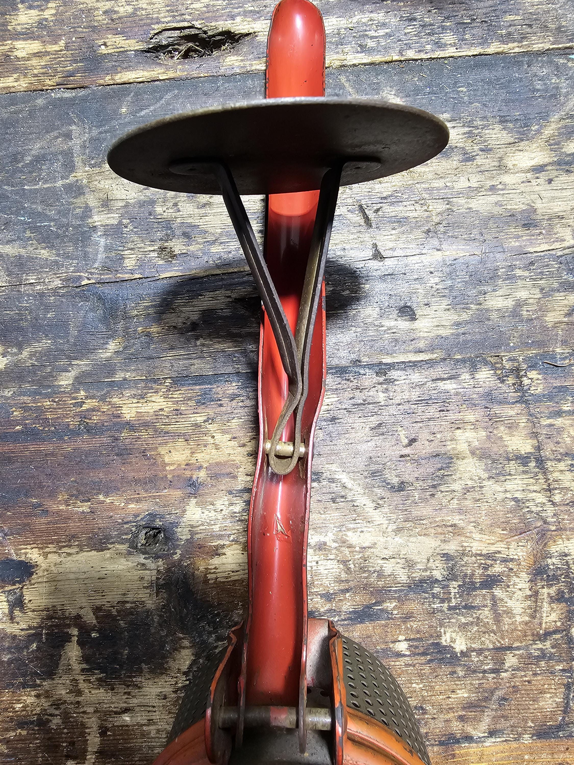 Vintage Red Metal Handle Potato Masher