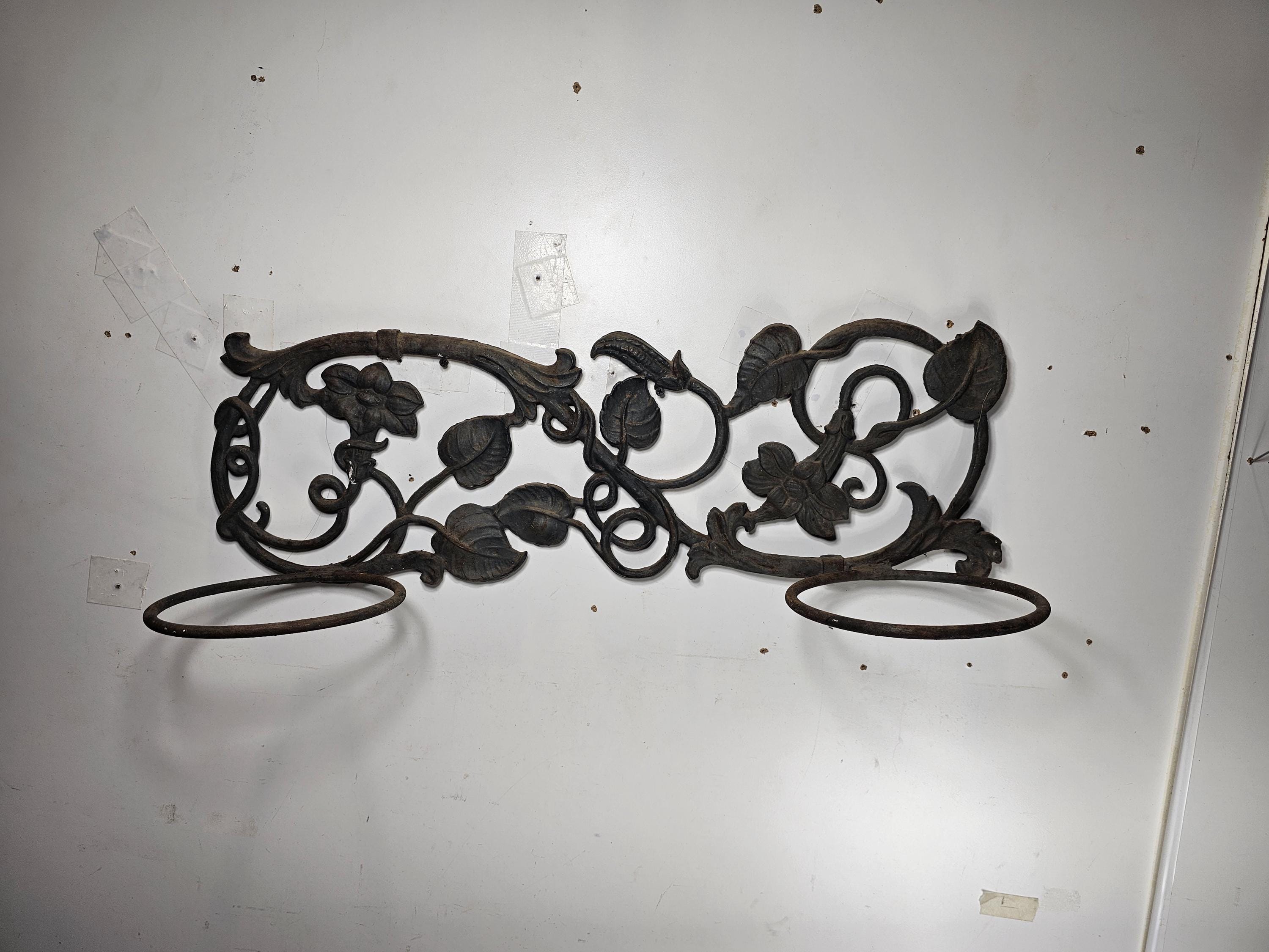 Victorian Style Cast Iron Wall Planter with Ivy Design 28.5"L x 9.5"H x 8.5"D