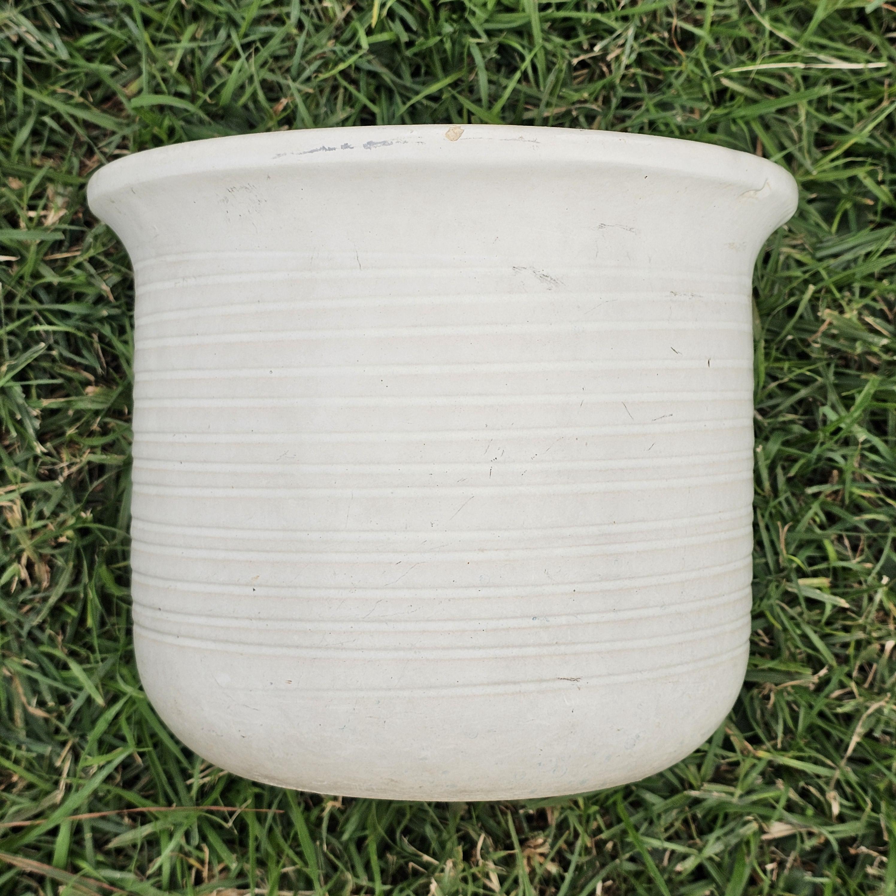Gainey Ceramics U-10 White Planter Pot La Verne Calif USA MCM 10" Dia x 8" H