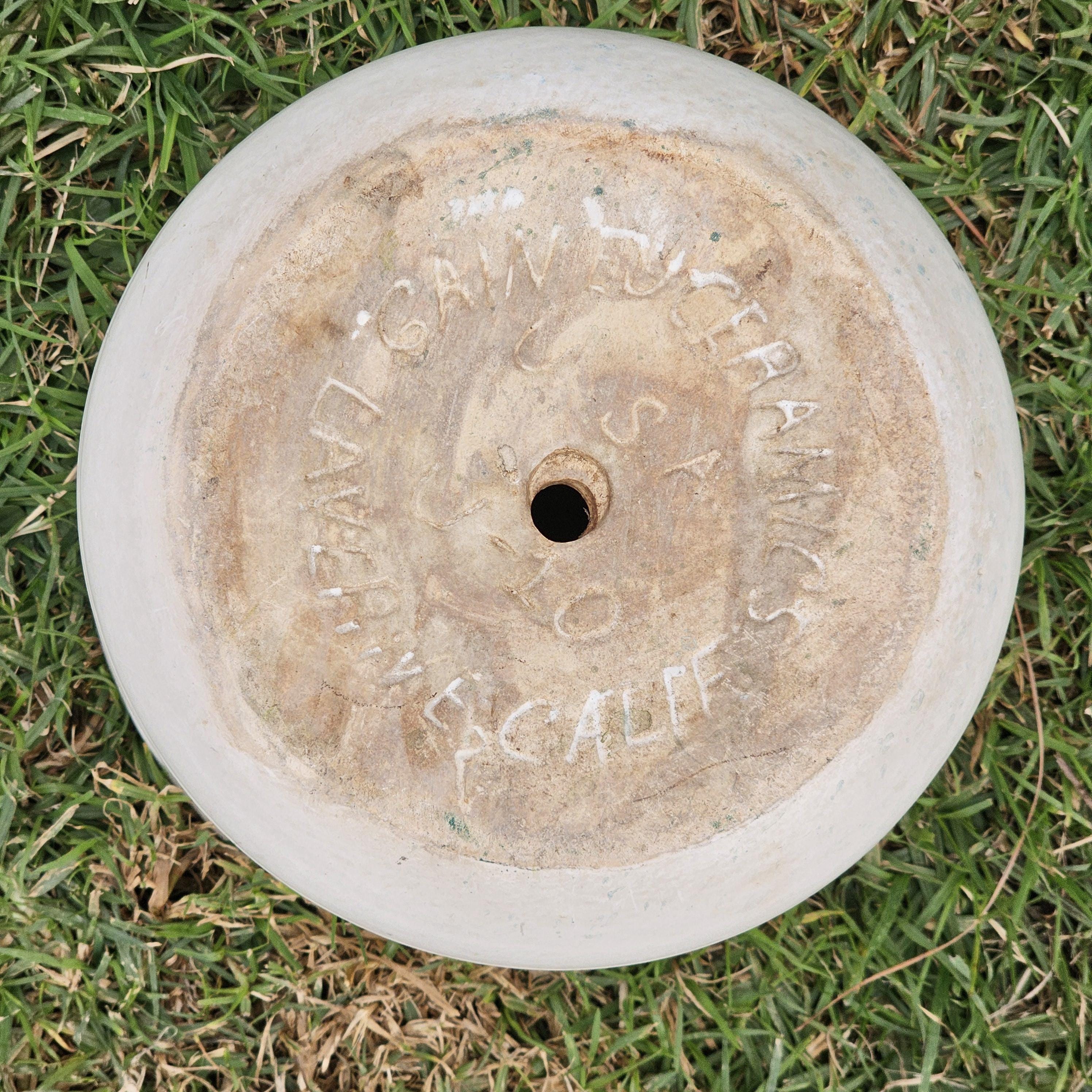 Gainey Ceramics U-10 White Planter Pot La Verne Calif USA MCM 10" Dia x 8" H