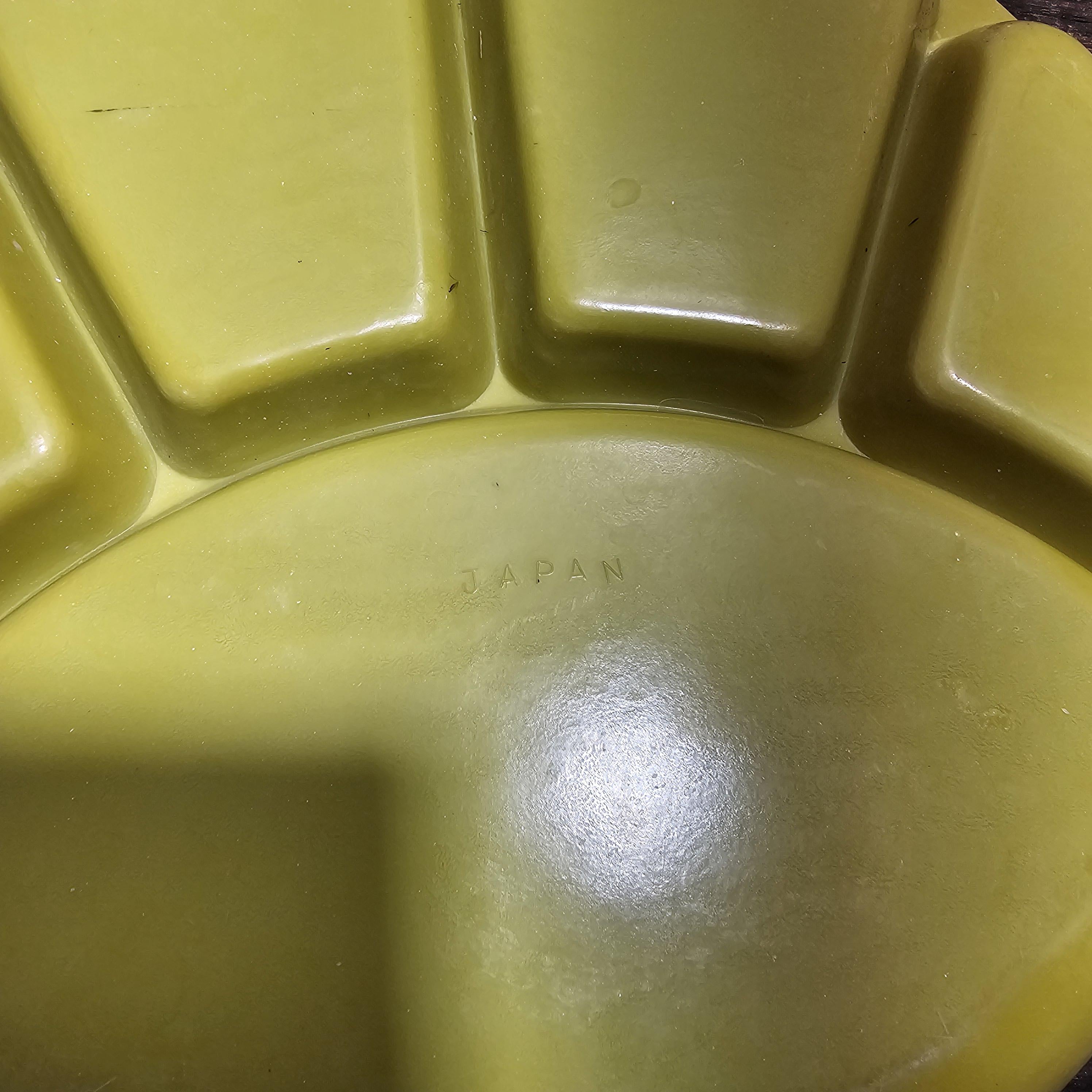 Set of 3 Vintage Gaiety Melamine Mustard Yellow Divided Dinner Plates