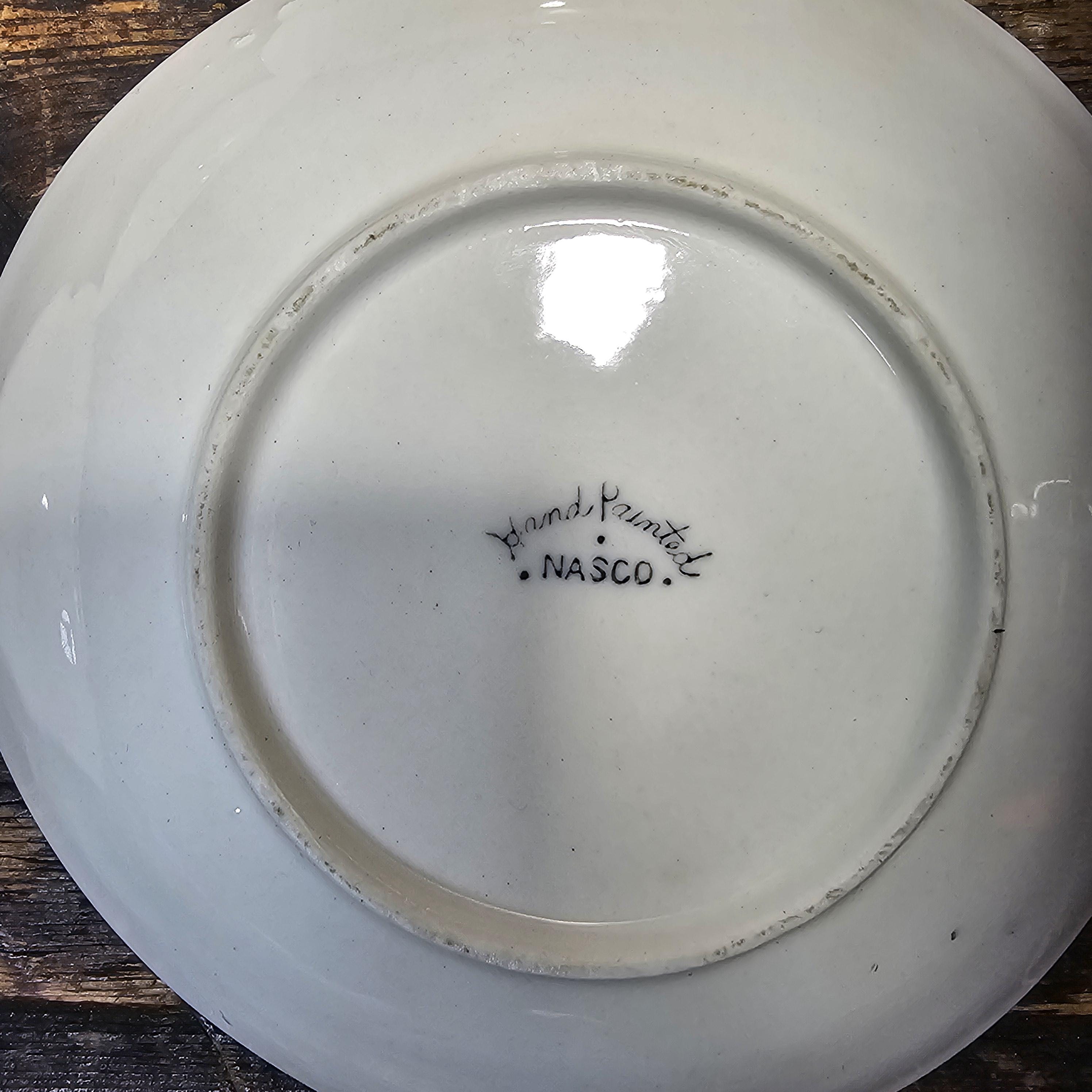 Set of 4 Vintage Nasco Hand Painted Fruit Snack Bowls 6" x 6" x 1.5"H