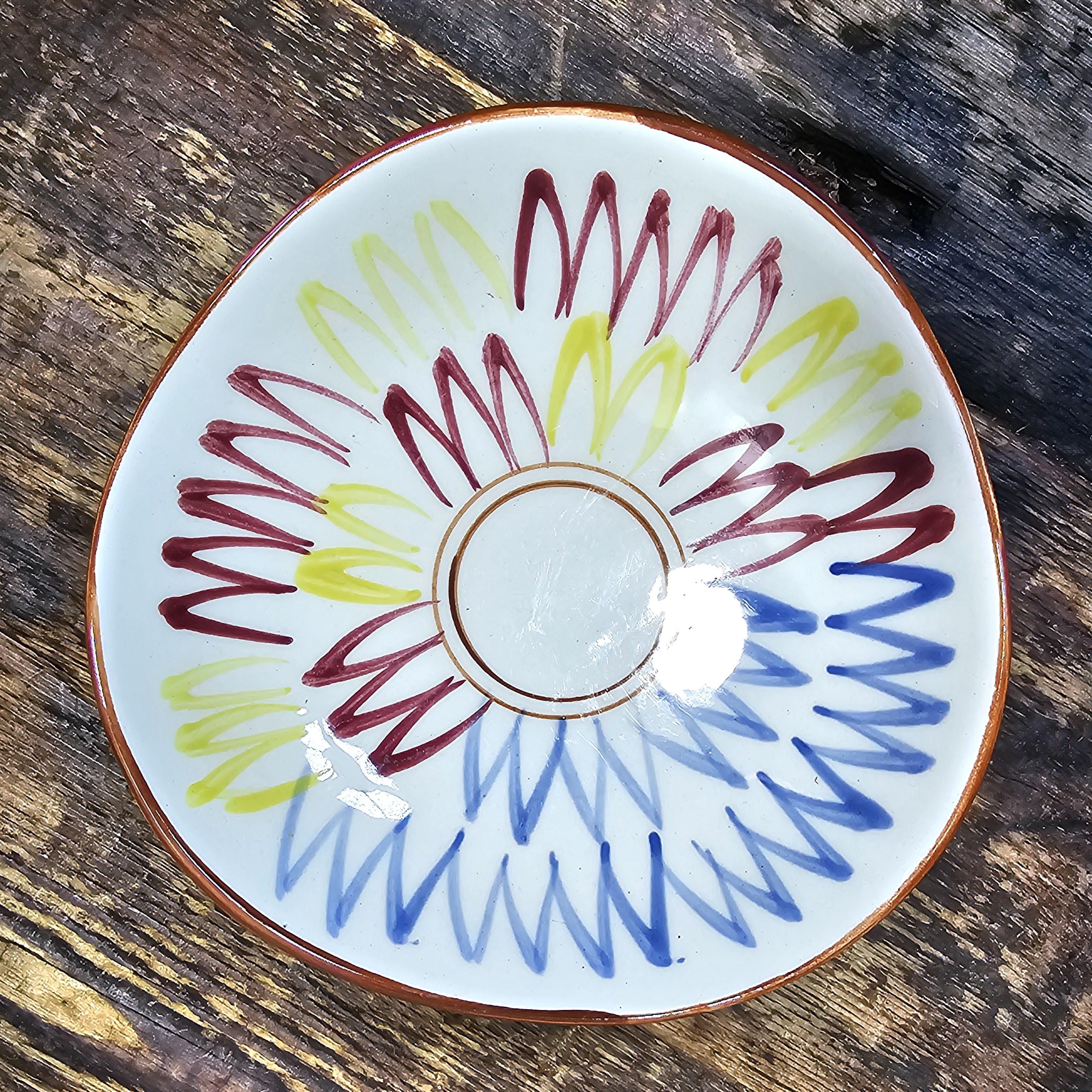 Set of 4 Vintage Nasco Hand Painted Fruit Snack Bowls 6" x 6" x 1.5"H