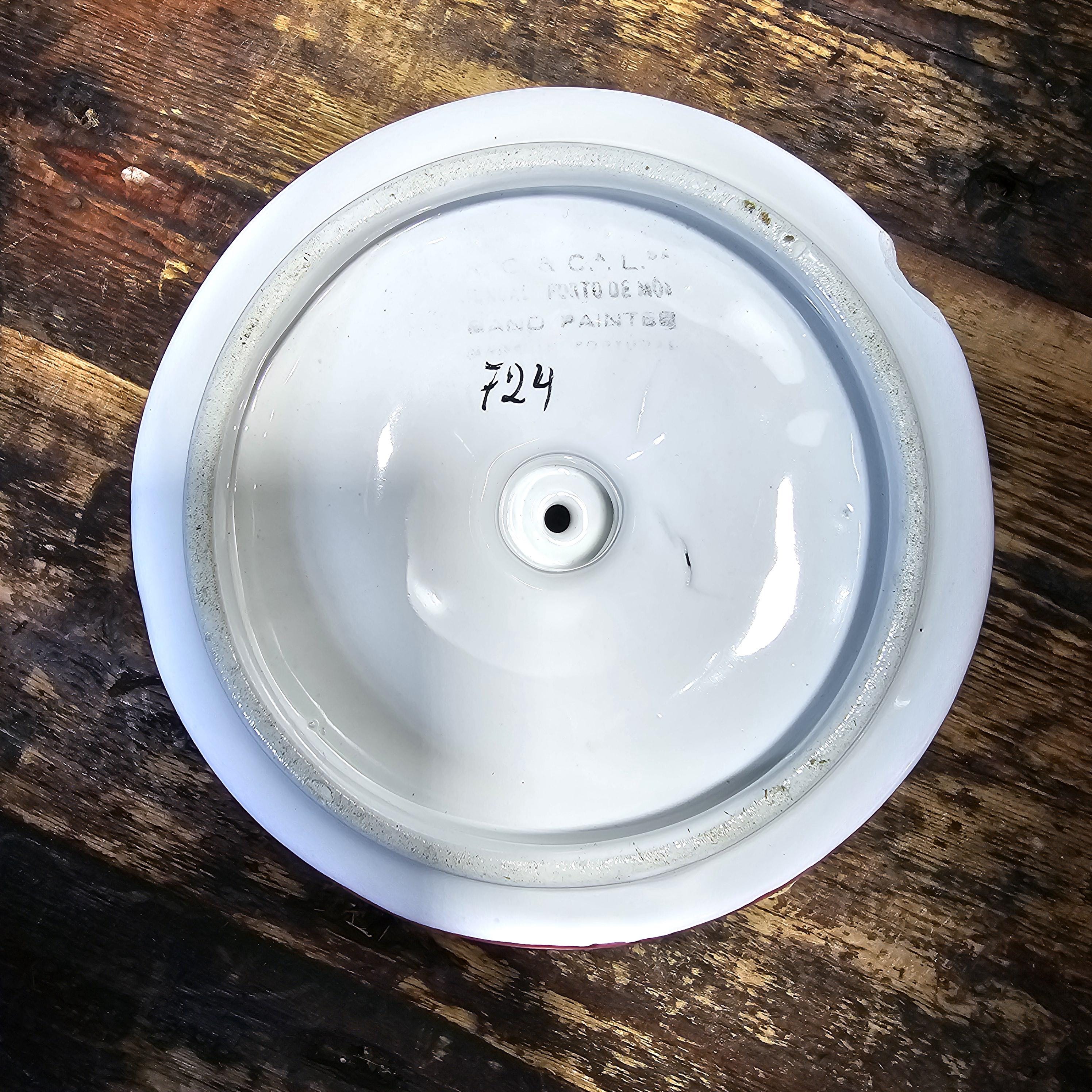 Vintage R. C. & CAL Hand Painted Candleholder Made In Portugal 6.5"H