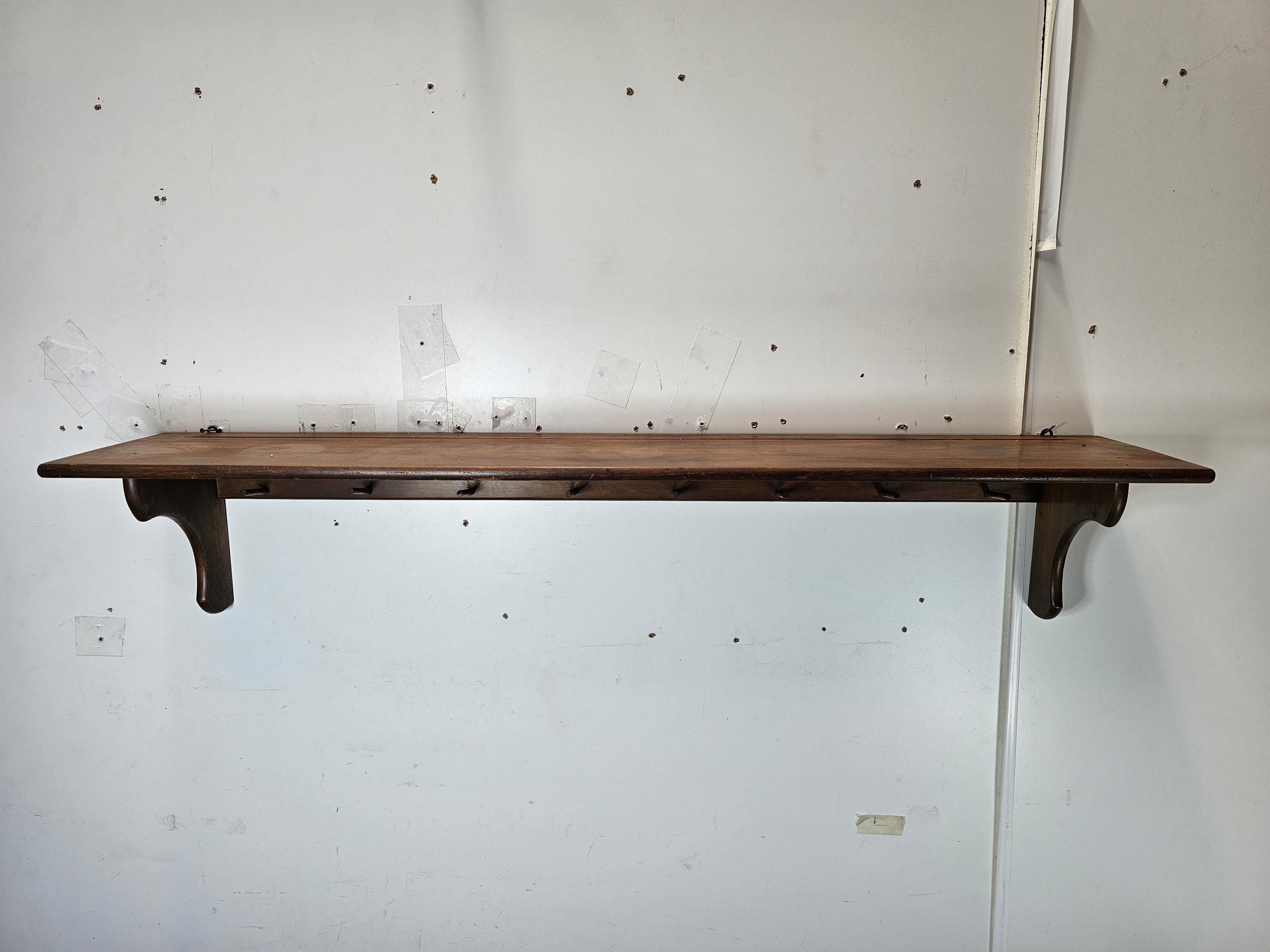 Sheryn's Maple Of California Wall Mount Kitchen Utensil Rack With Plate Groove