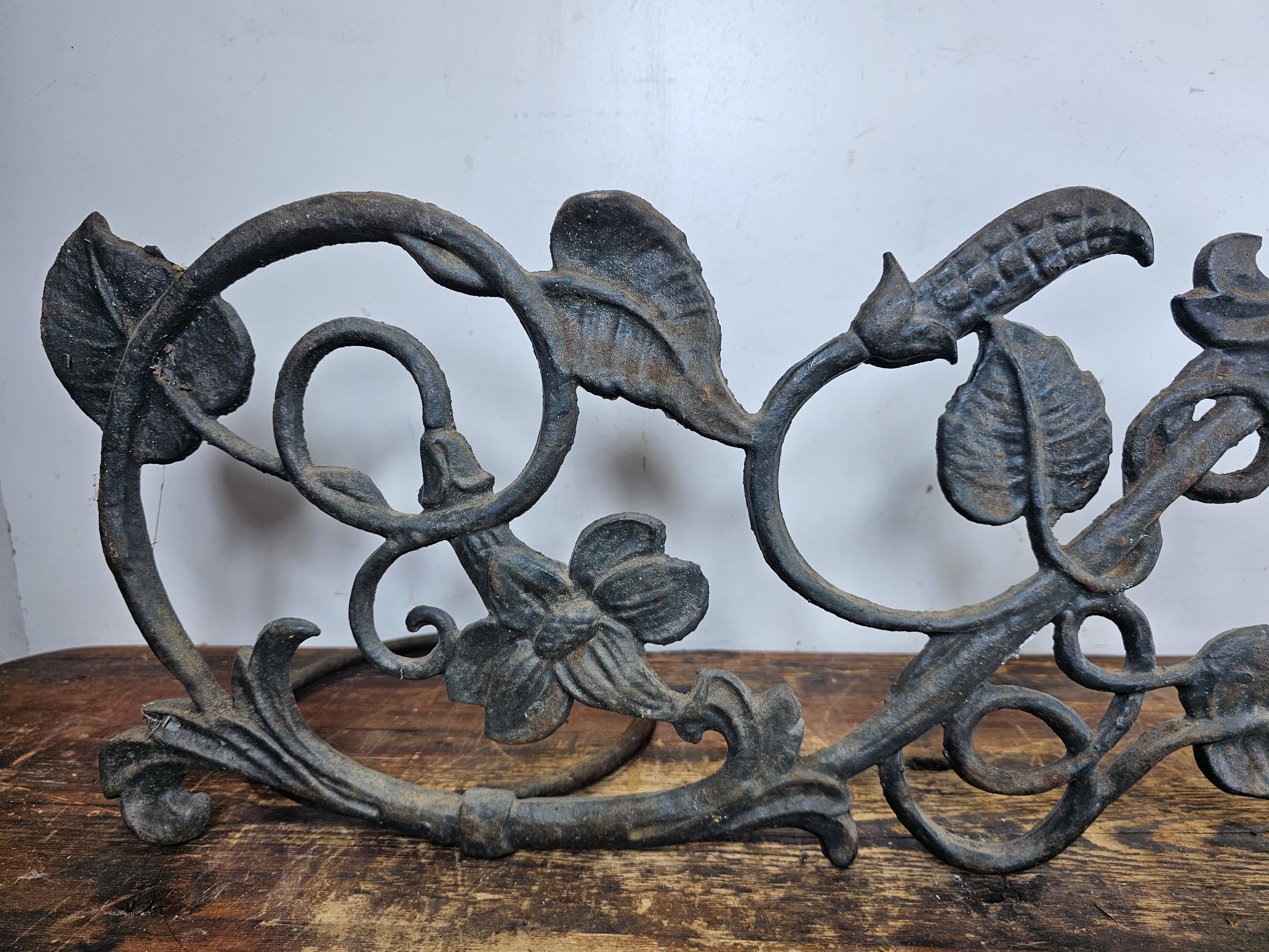 Victorian Style Cast Iron Wall Planter with Ivy Design 28.5"L x 9.5"H x 8.5"D