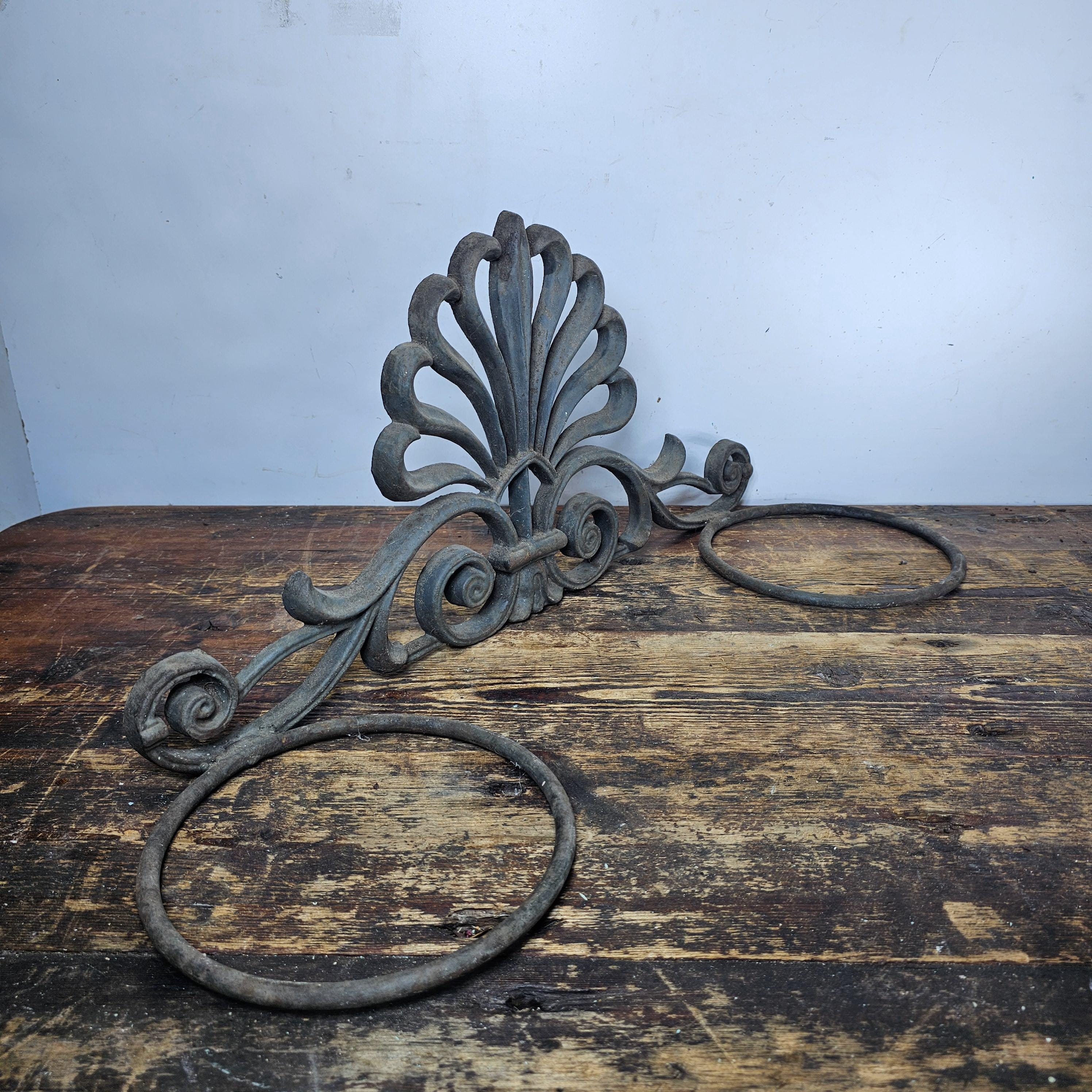 Victorian Style Cast Iron Wall Planter with Fan Design 26"L x 10.5"H x 8.5"D