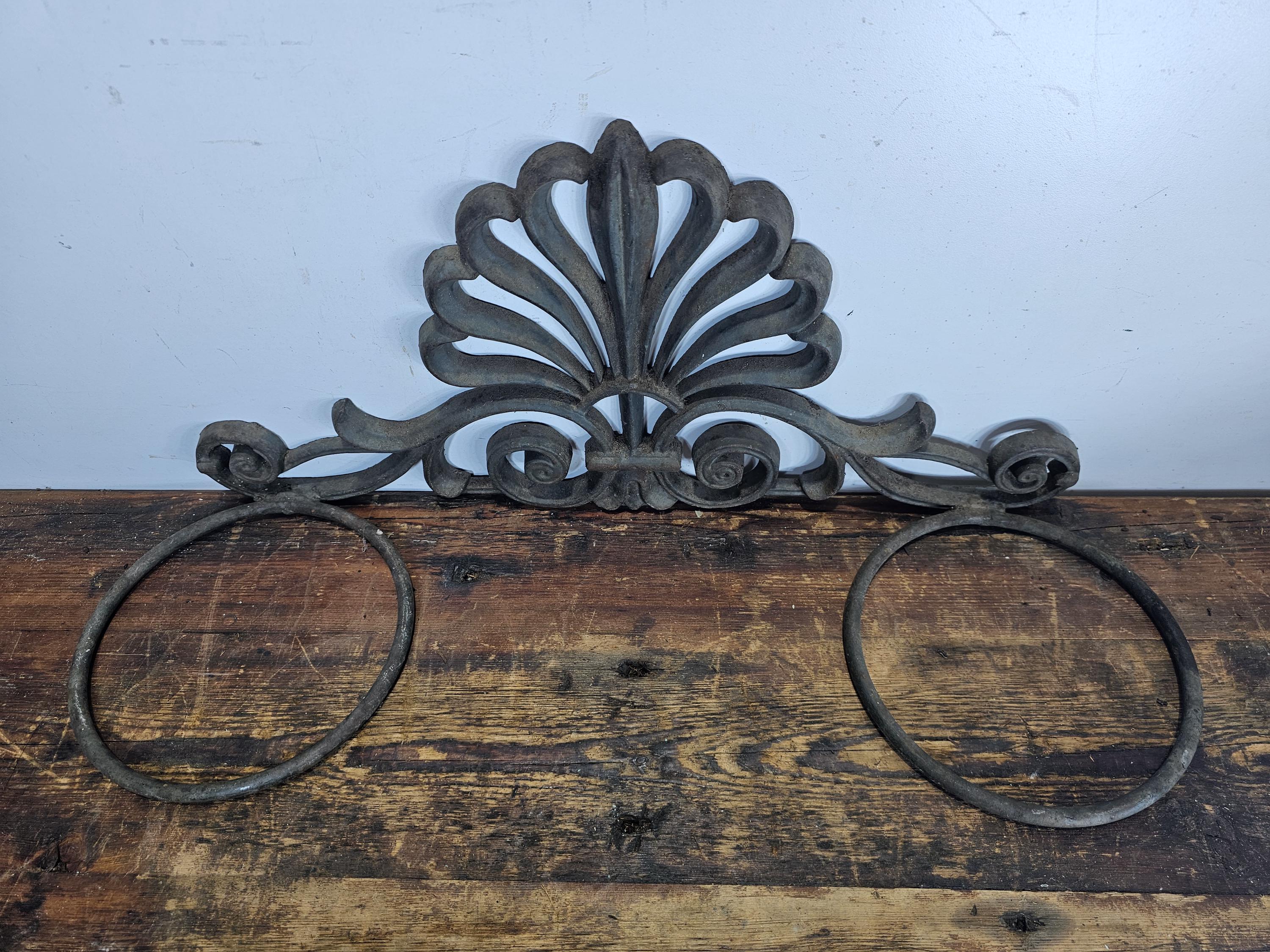 Victorian Style Cast Iron Wall Planter with Fan Design 26"L x 10.5"H x 8.5"D