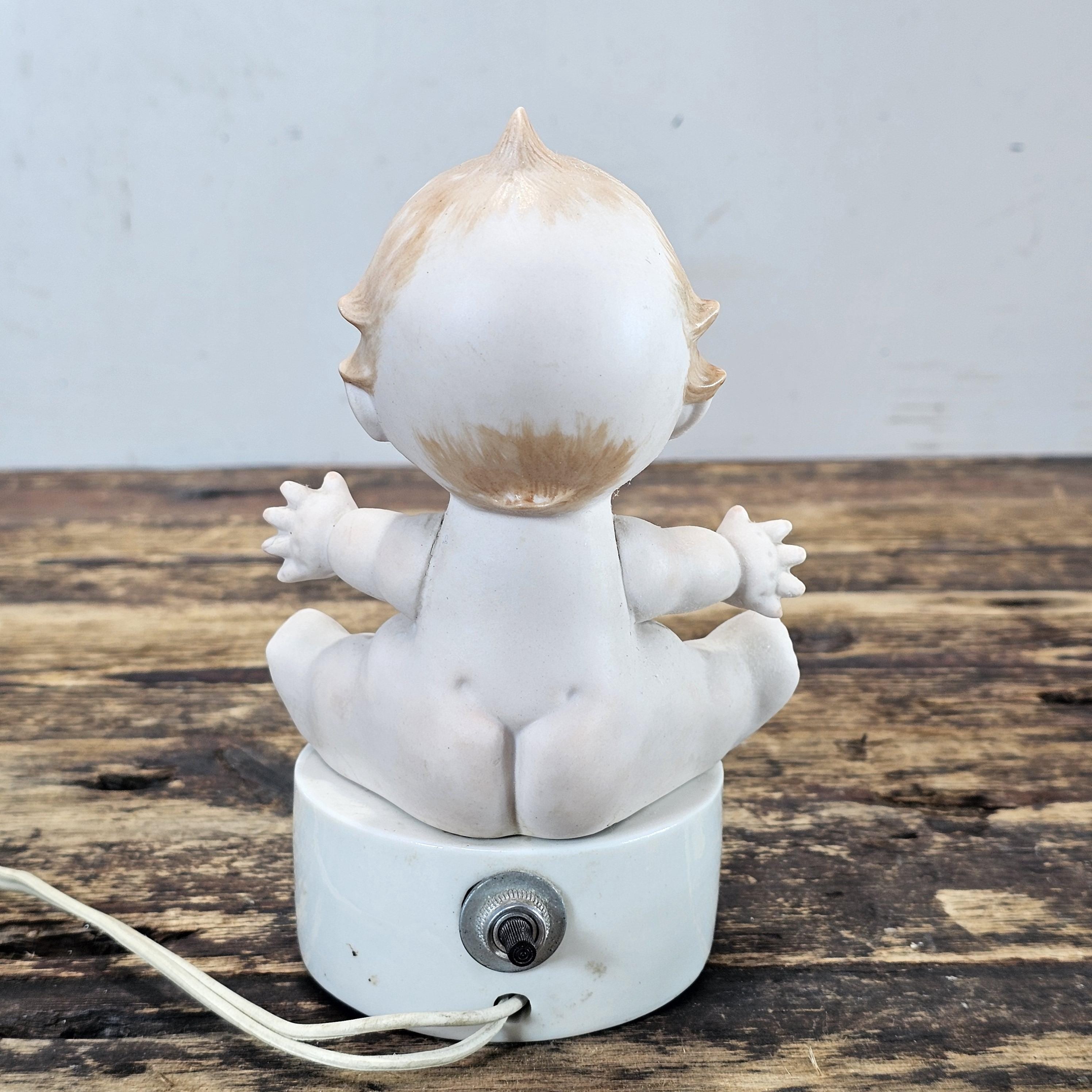 Vintage Kewpie Baby Doll Bisque Lamp 7.5"H