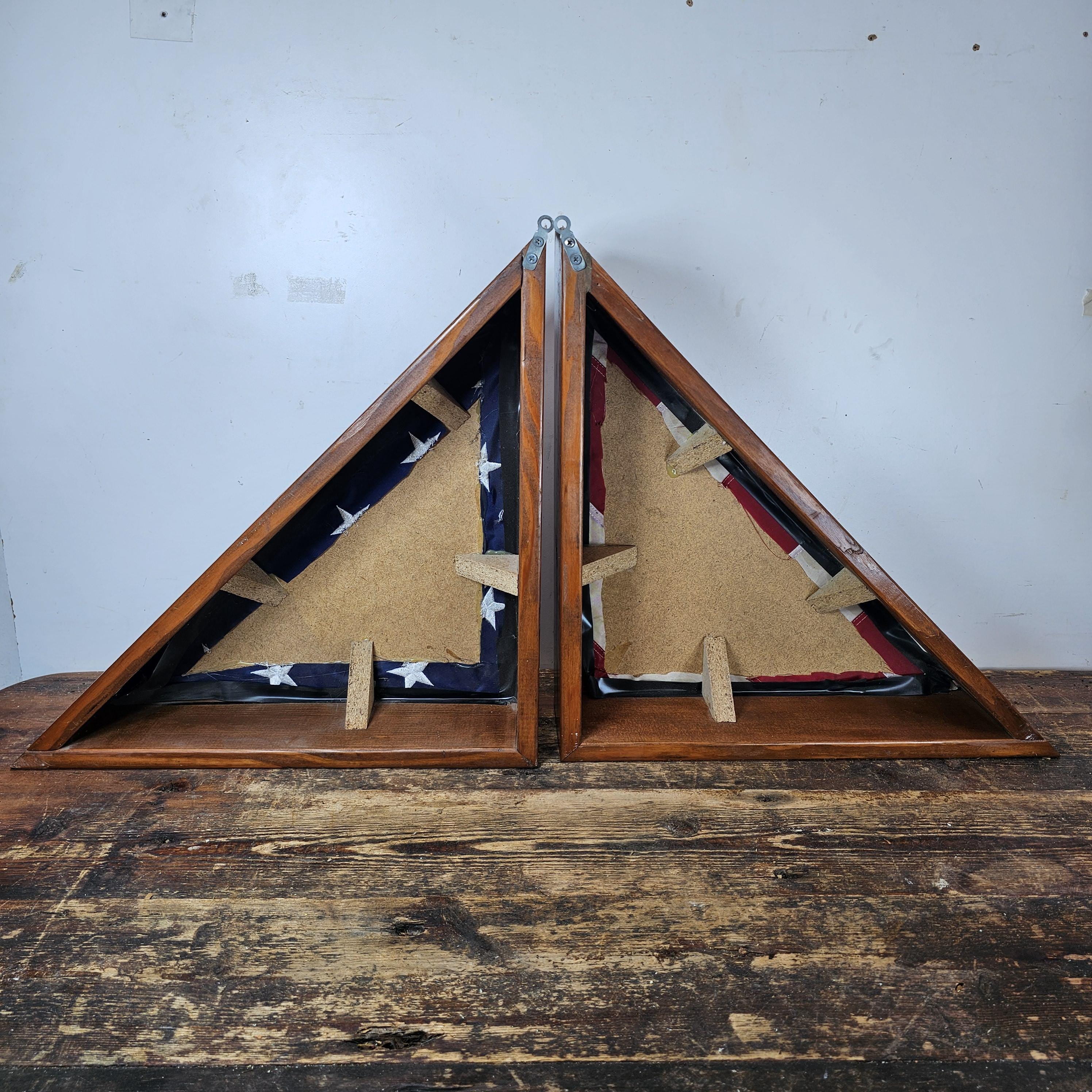 On Hold/US Military Veteran Burial Casket American Flag And Case 17.5" x 17.5" x 4.5"D