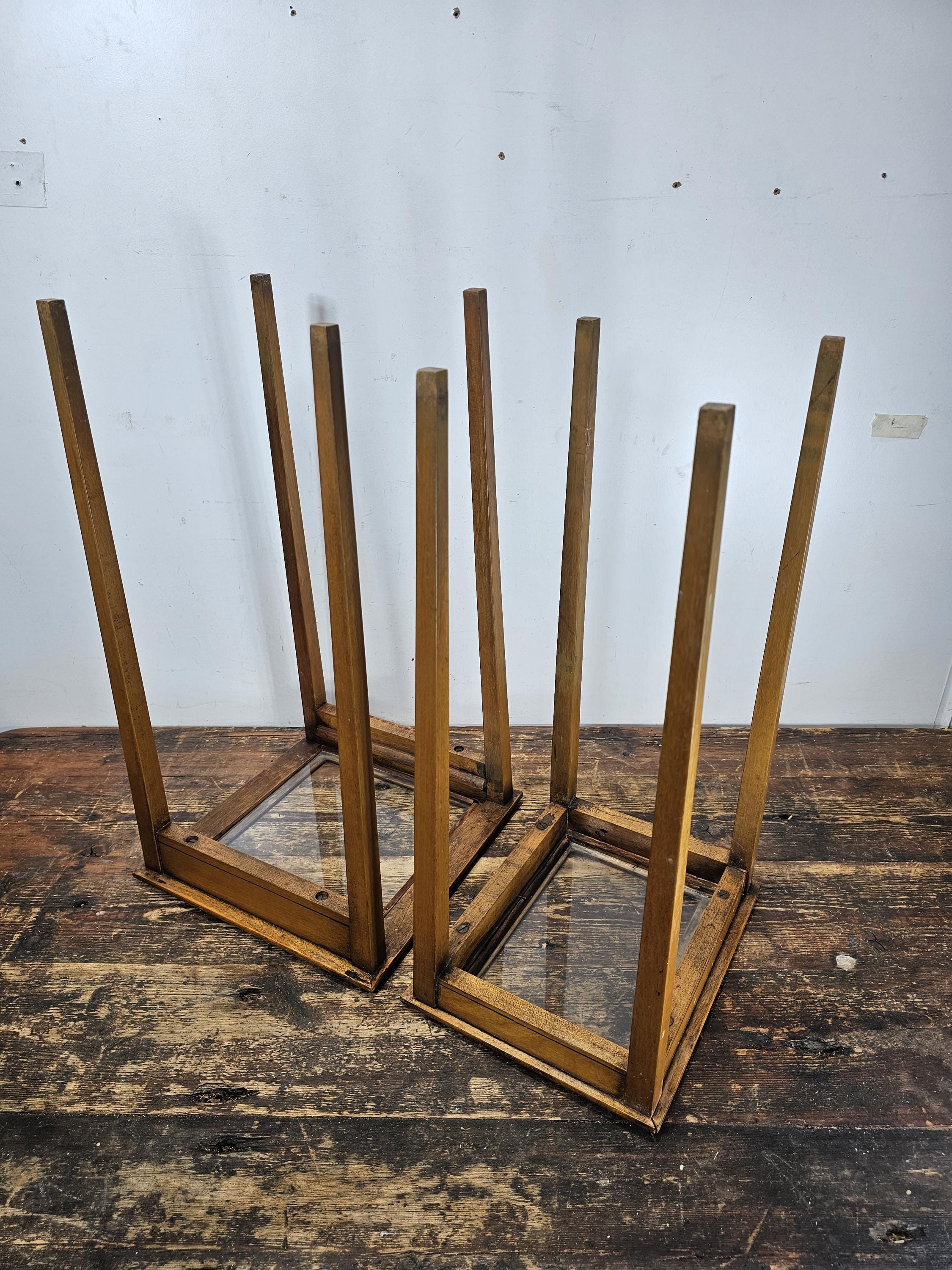 Antique 1920s FLINT & HORNER Hand-painted Nesting Tables with Pencil Post Legs