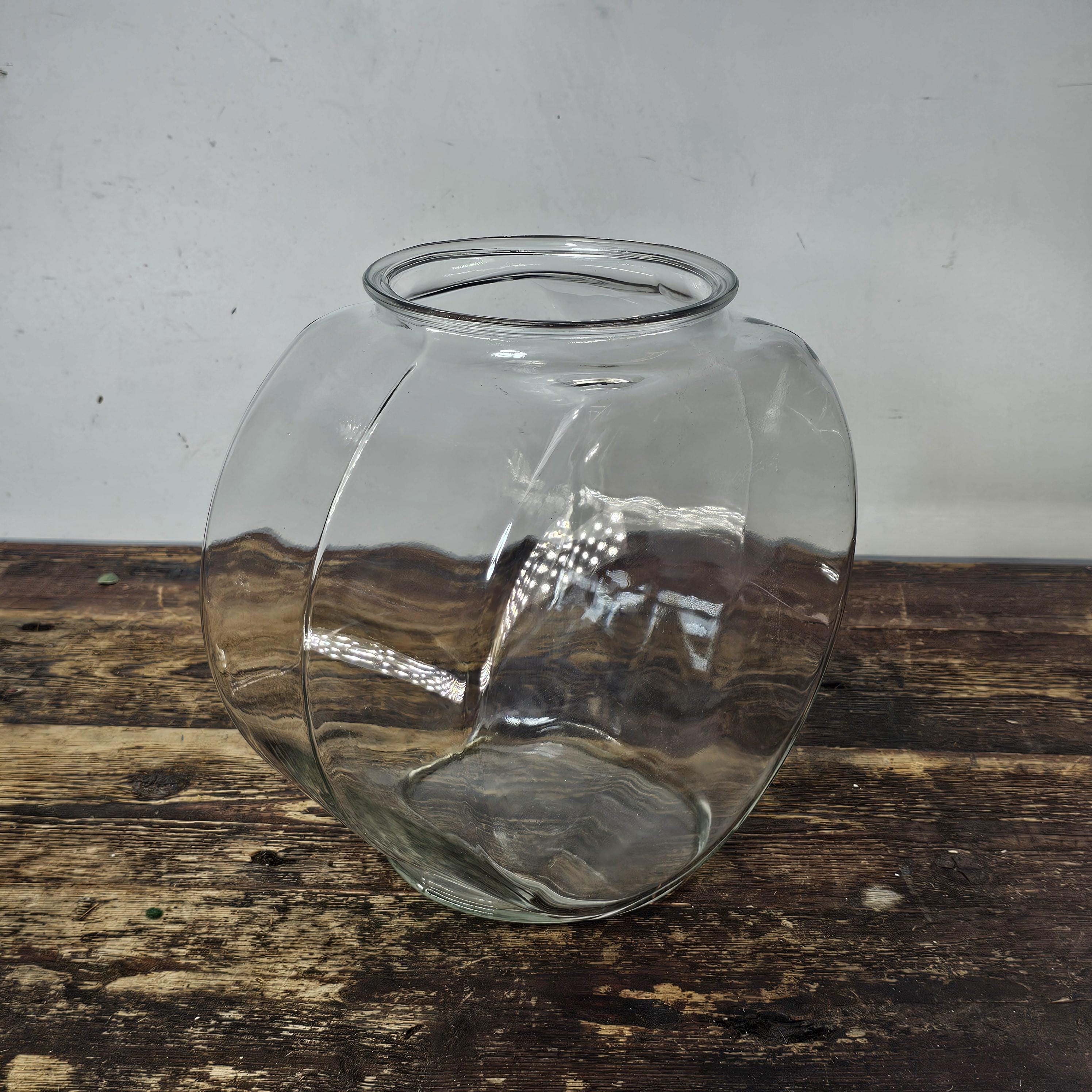 Anchor Hocking Goldfish Betta Glass Drum Bowl 2 Gallon 10"W x 10.5"H x 6.5"D