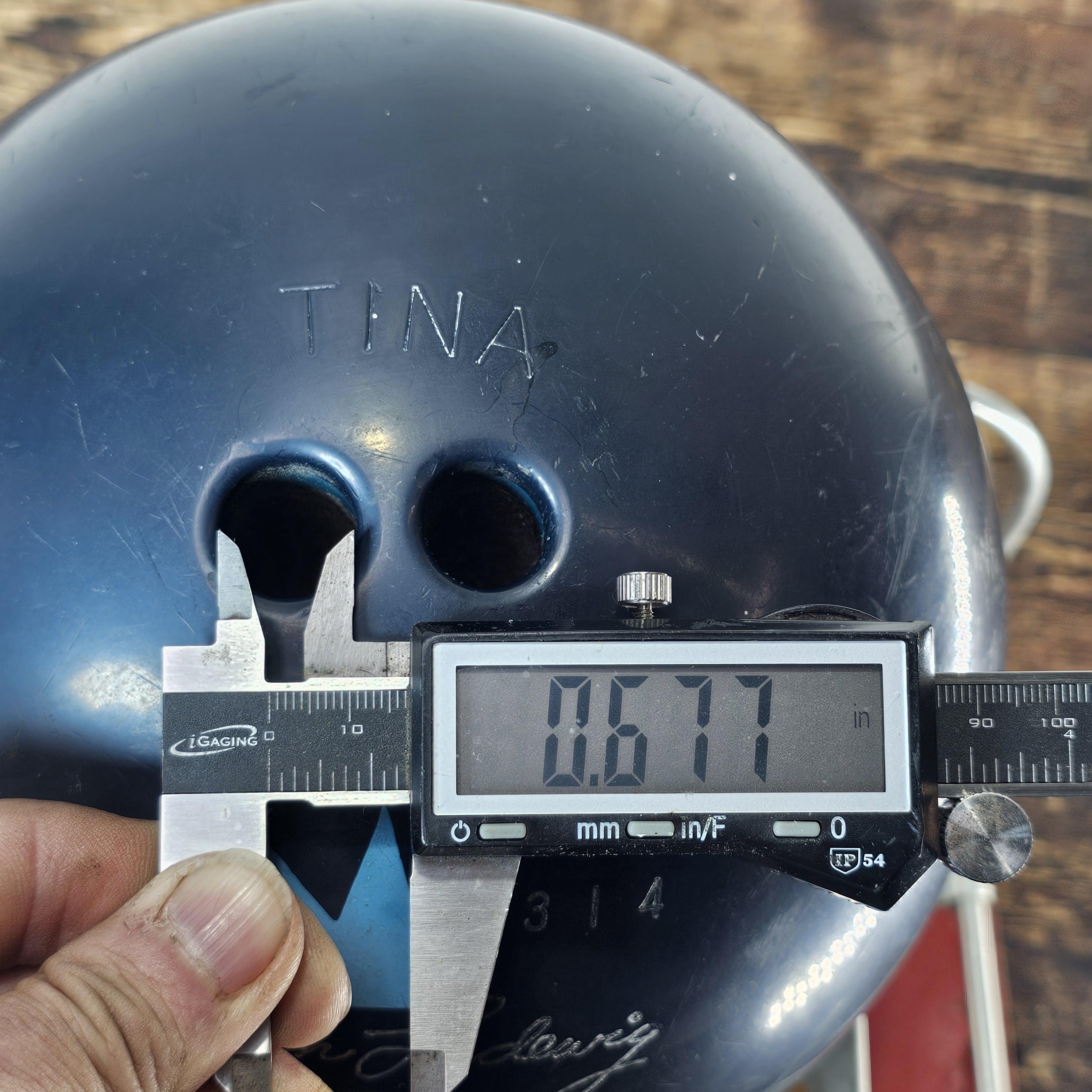 Vintage Brunswick Marion Ladewig Bowling Ball 12.75 lb. With Base