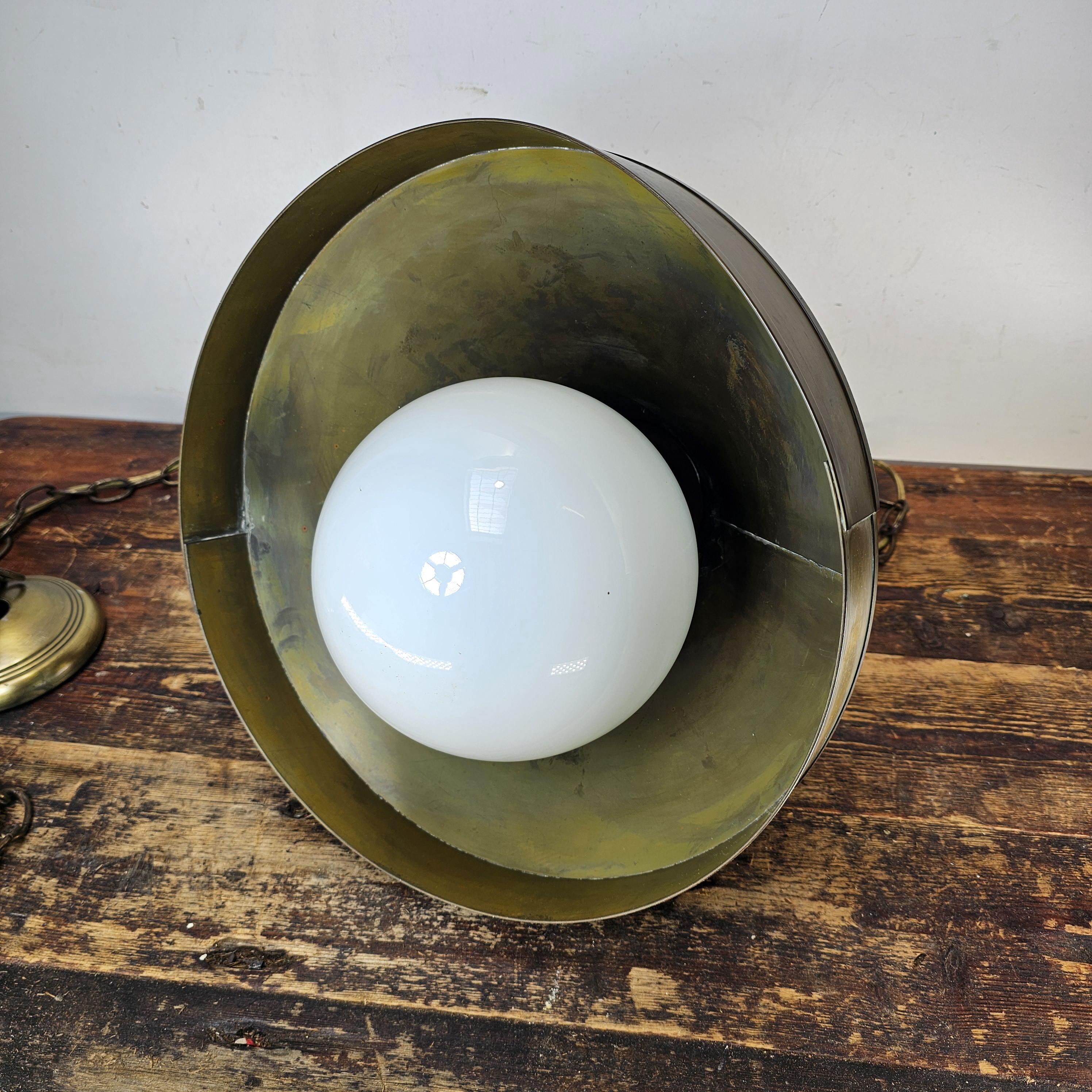 Vintage Brass Rustic Industrial Hanging Pendant Light Lamp Farmhouse Barn