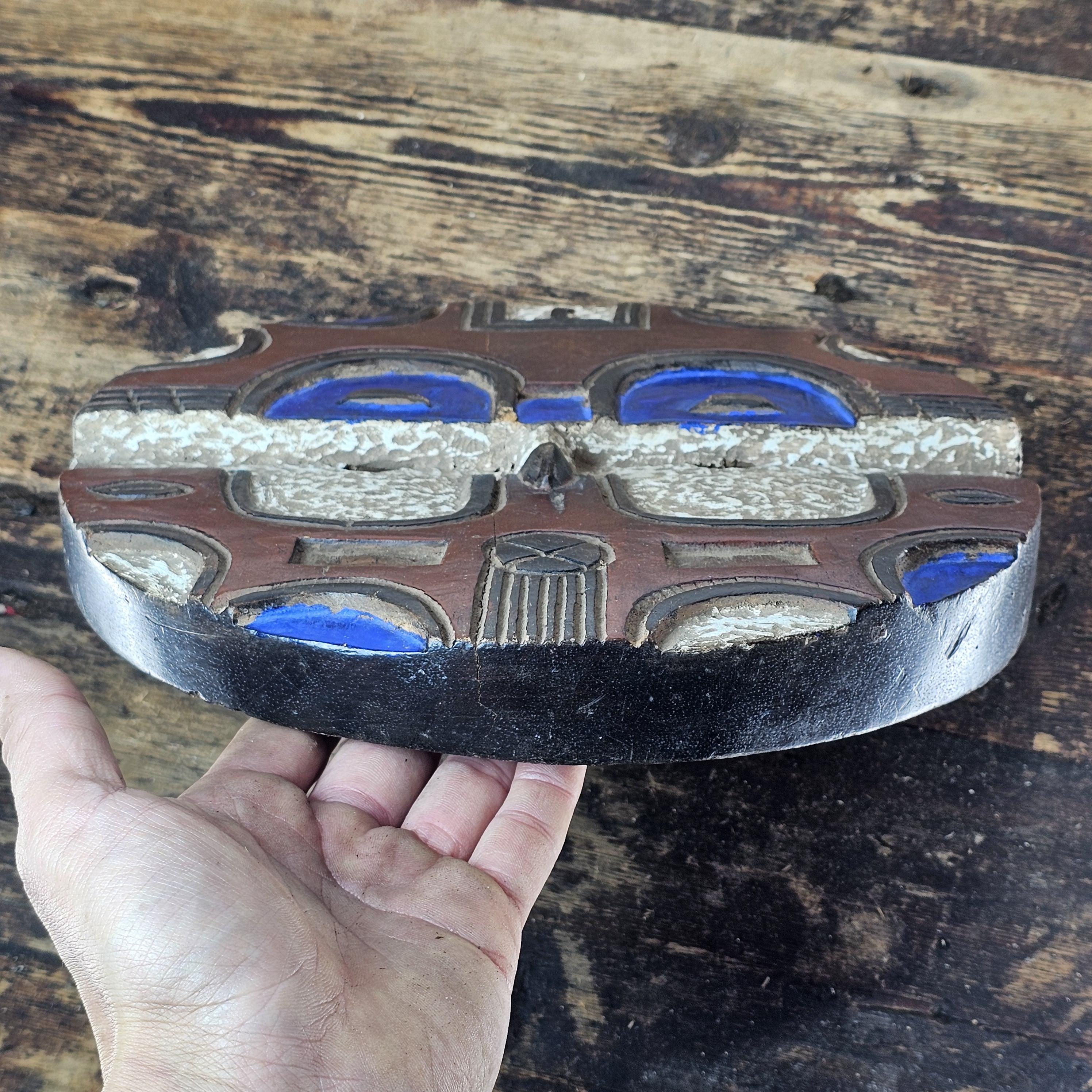 African Teke Face Mask From the Congo Republics And Gabon Kidumu 11" Diam x 2"D