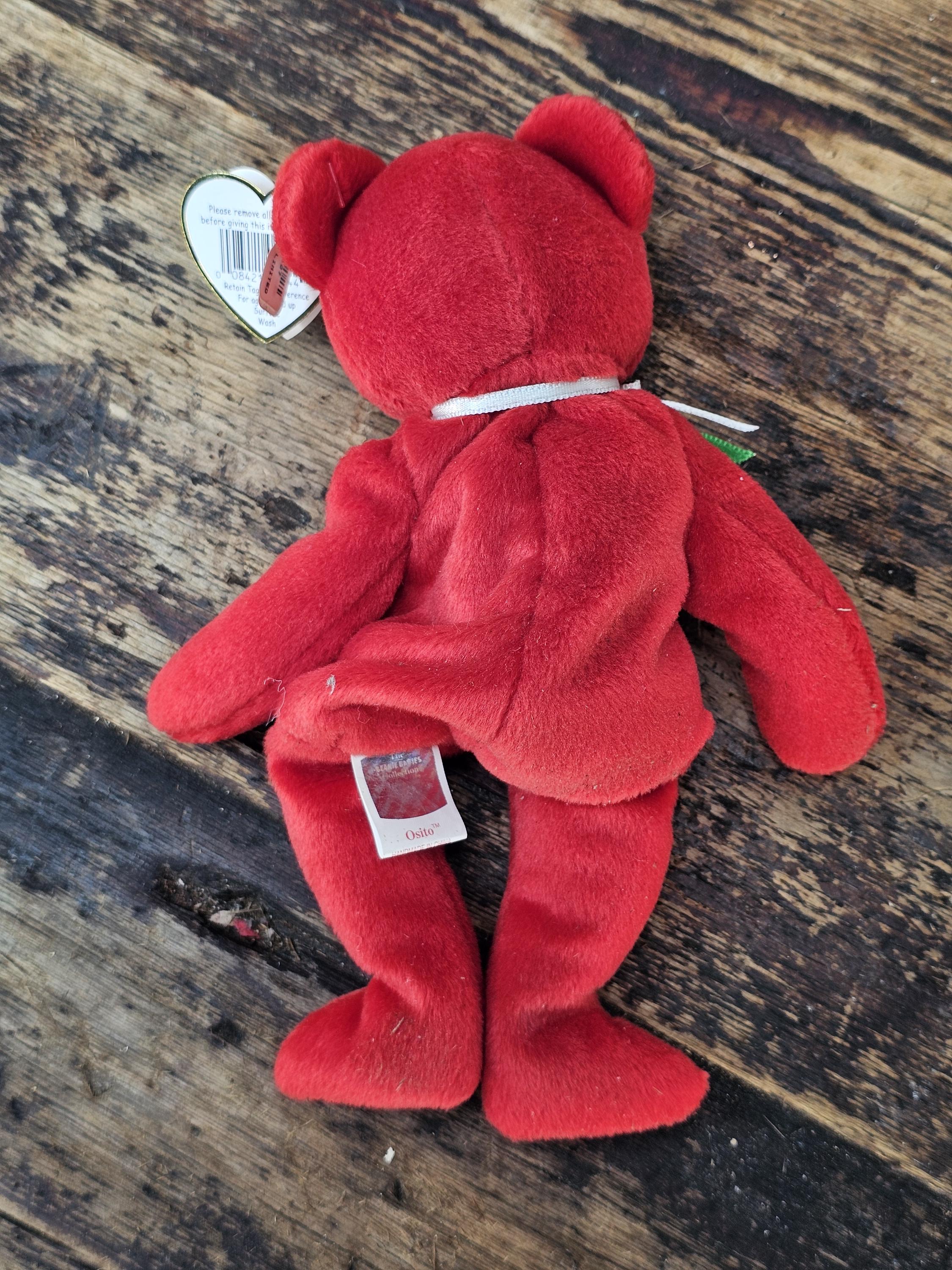 TY Beanie Baby 1999 Osito the Mexican Bear Red