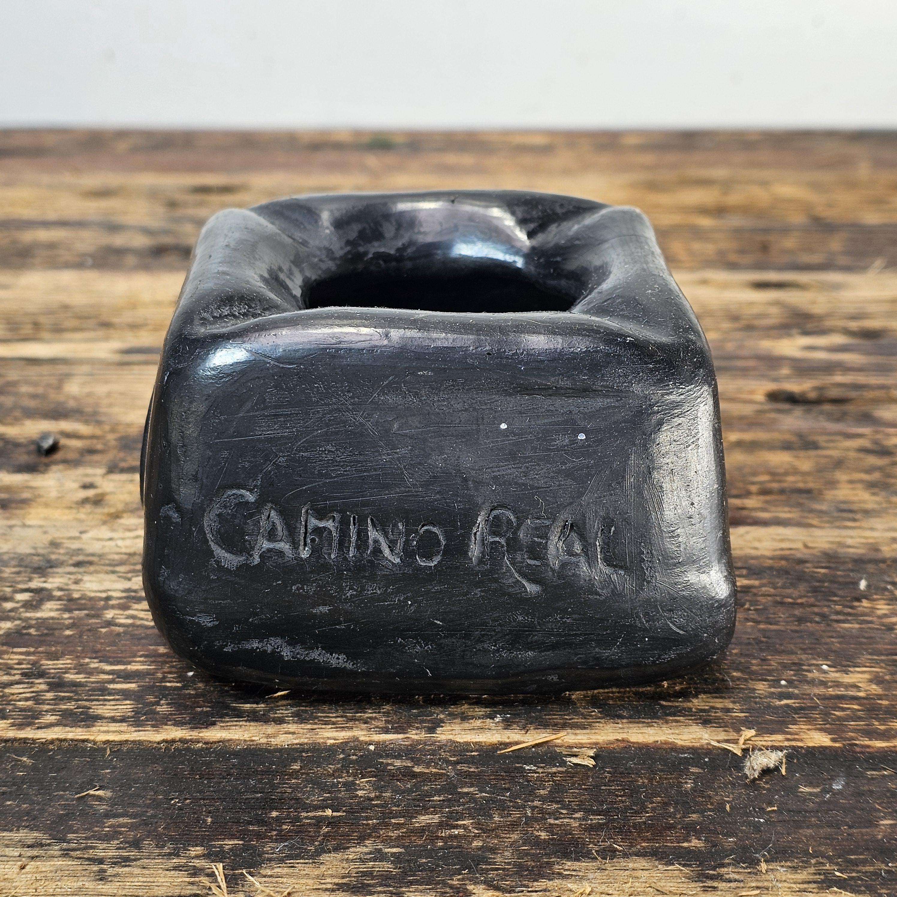 Vintage Oaxaca Black Clay Ashtray Hotel Camino Real In Puerto Vallarta