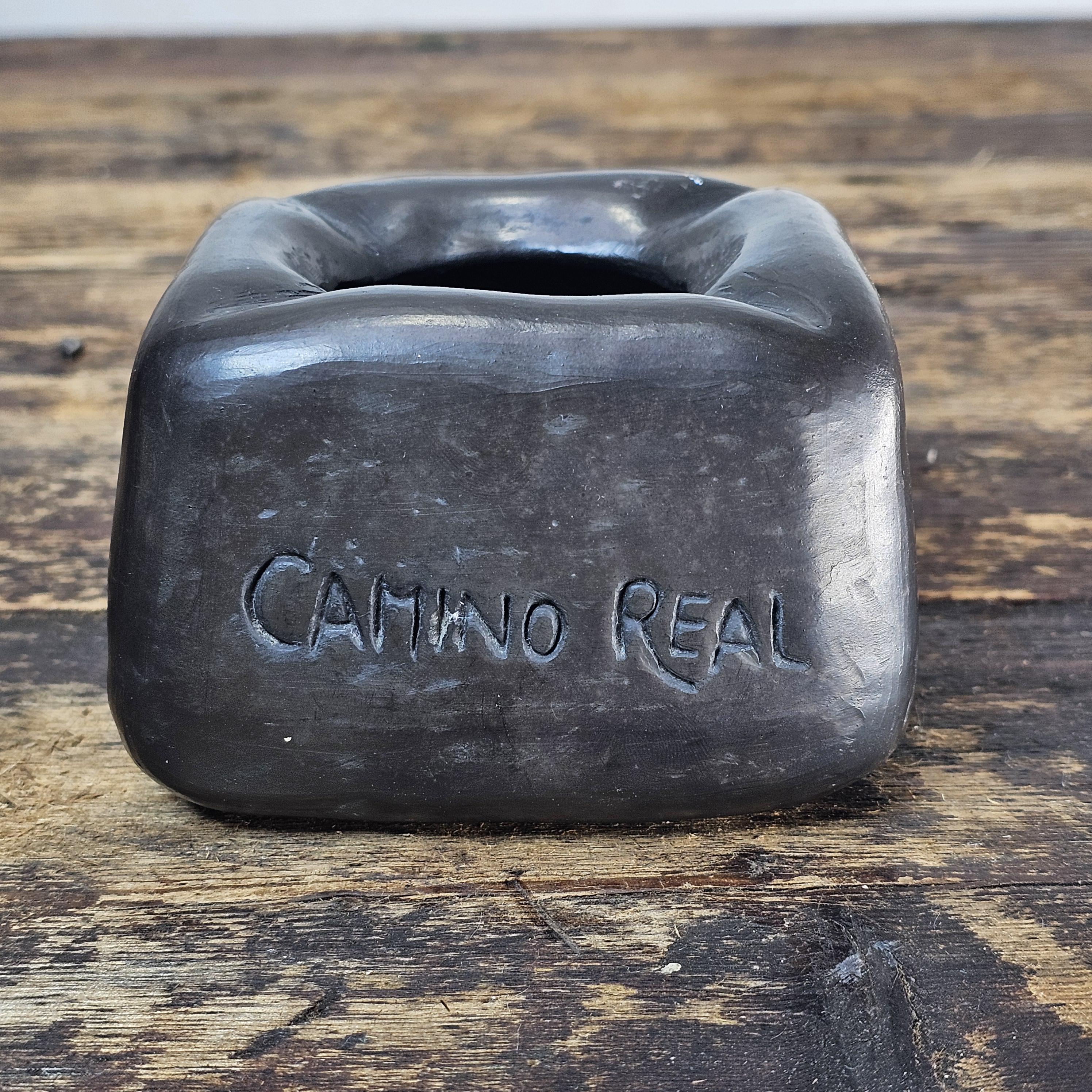 Vintage Oaxaca Black Clay Ashtray Hotel Camino Real In Puerto Vallarta