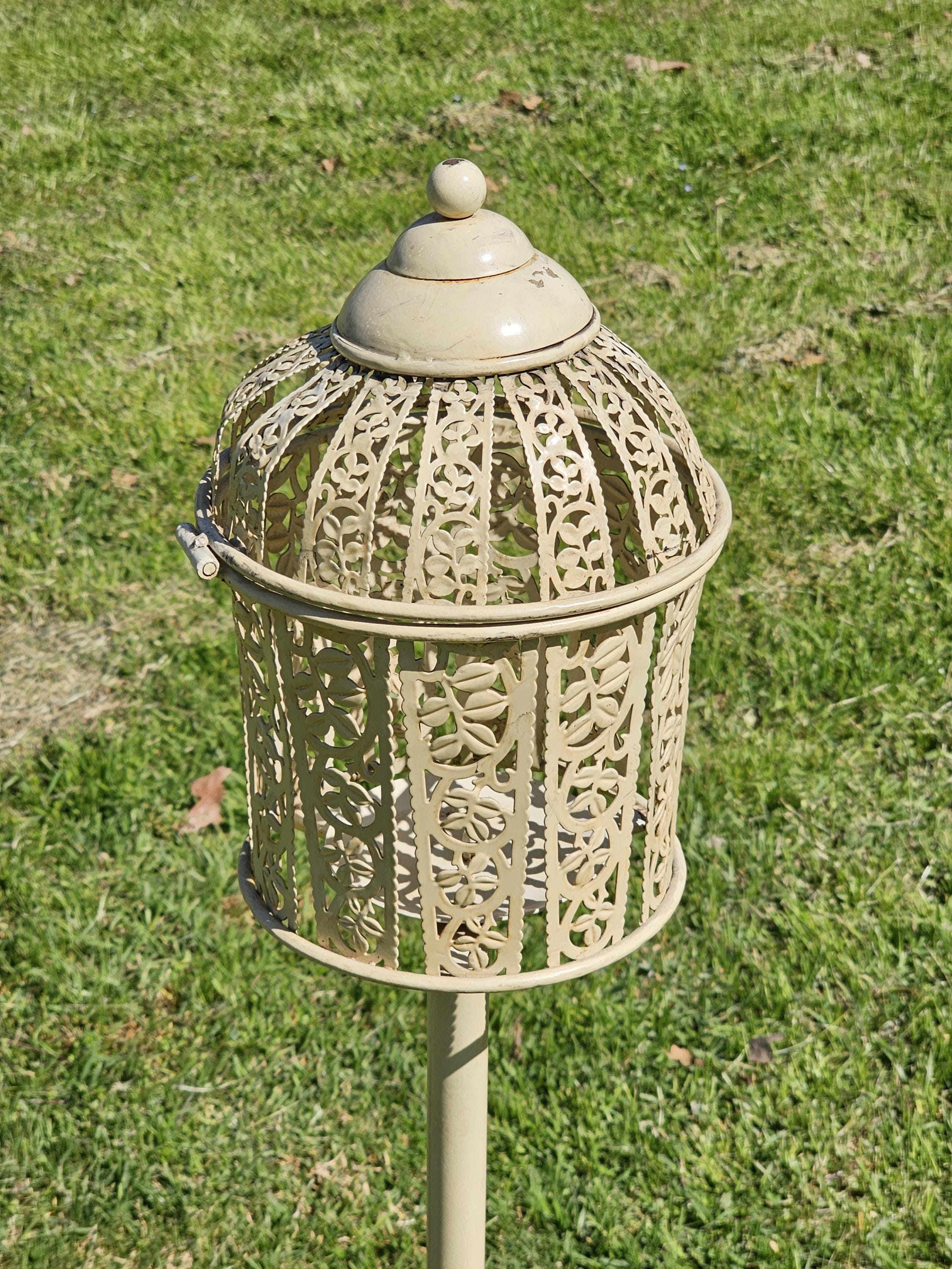 Vintage Style Birdcage Candle Holder Stand 45"H