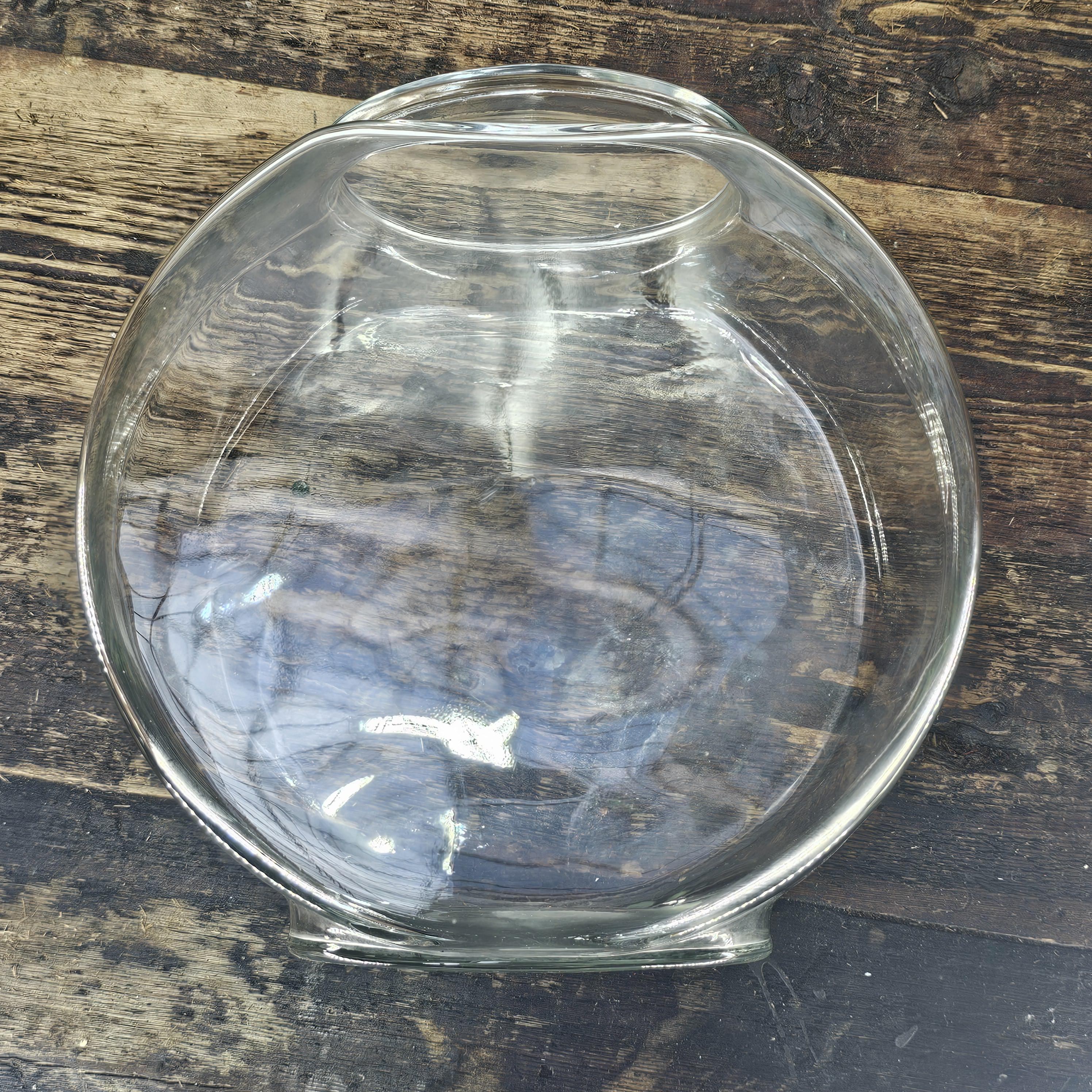 Anchor Hocking Goldfish Betta Glass Drum Bowl 2 Gallon 10"W x 10.5"H x 6.5"D