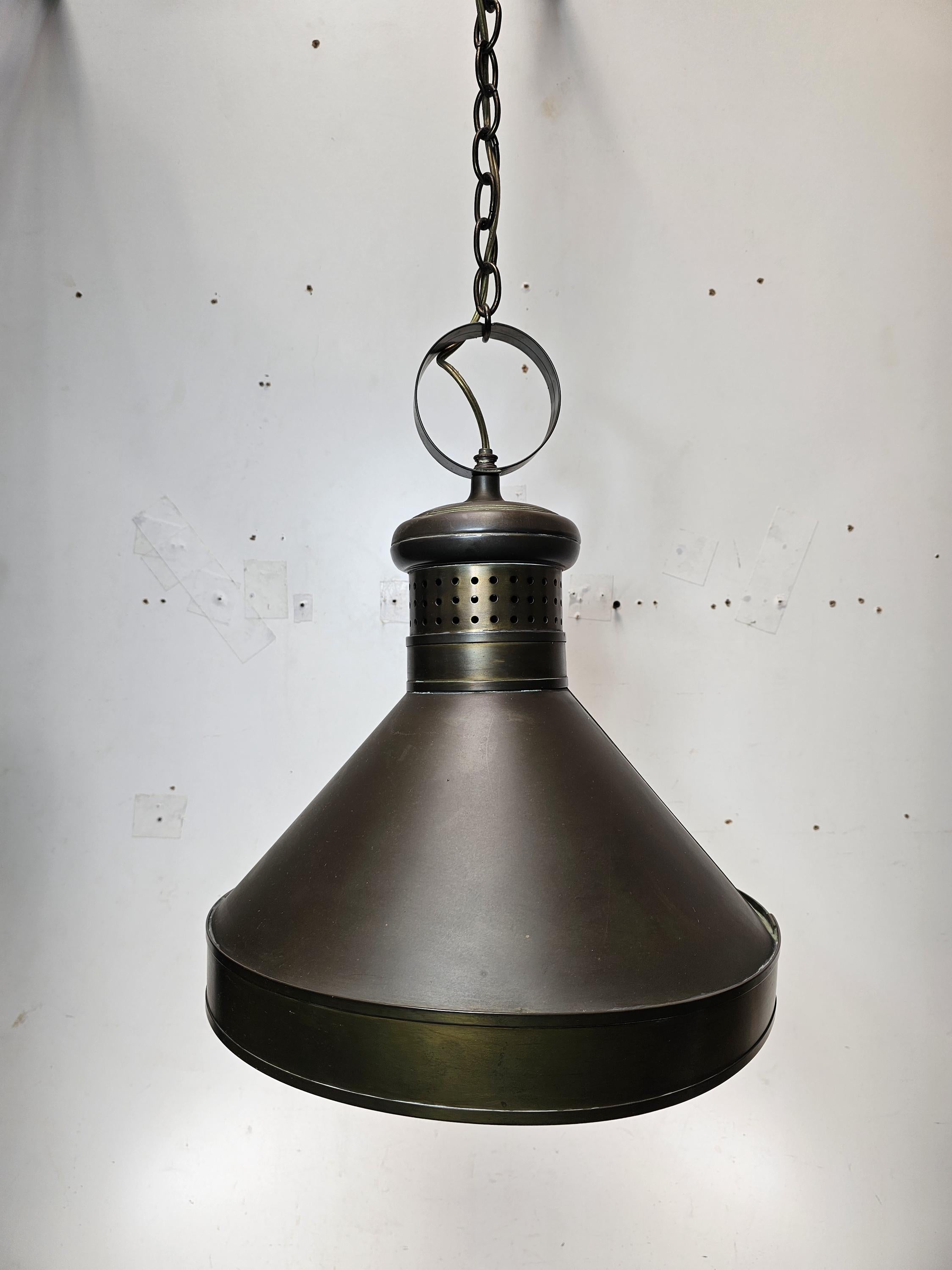 Vintage Brass Rustic Industrial Hanging Pendant Light Lamp Farmhouse Barn