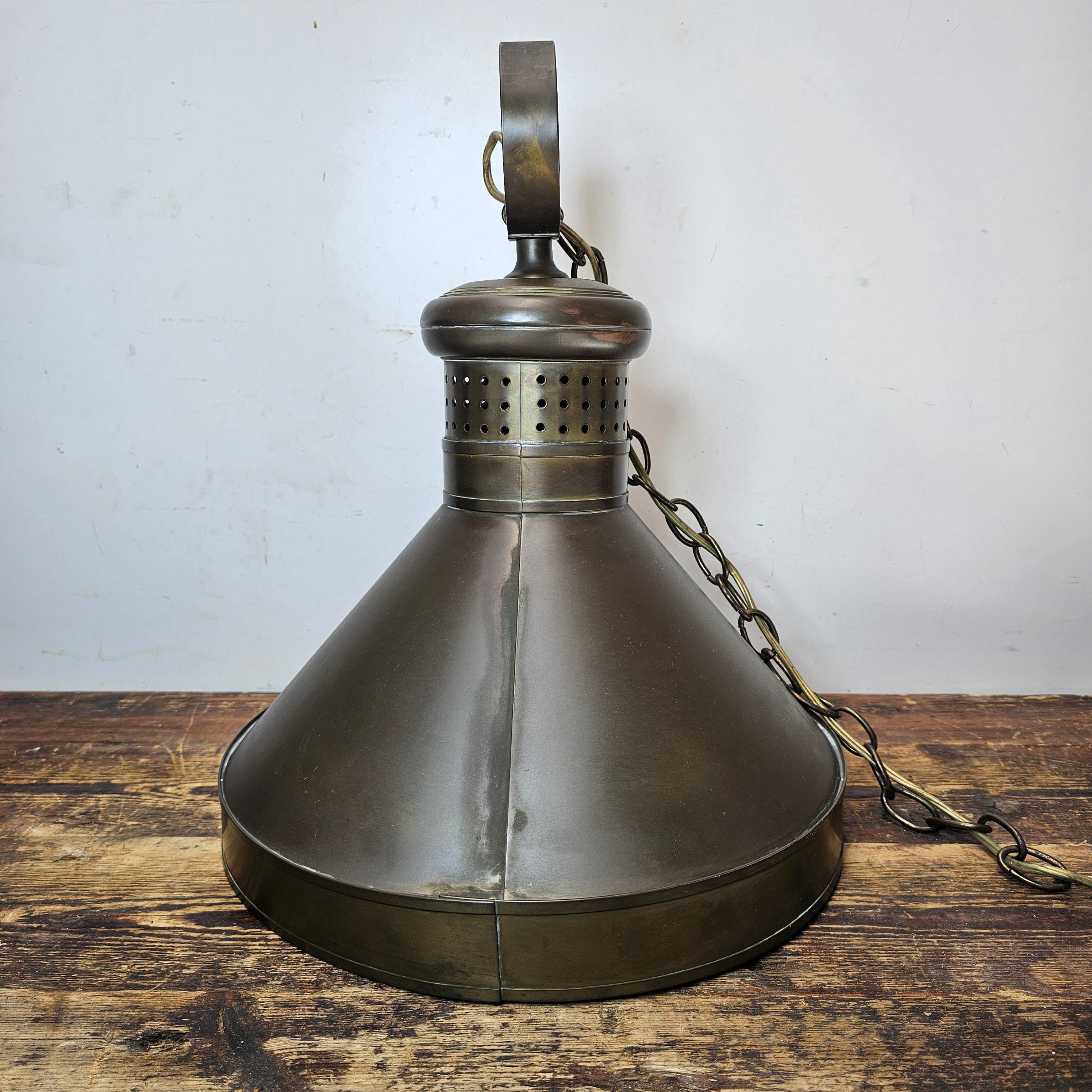 Vintage Brass Rustic Industrial Hanging Pendant Light Lamp Farmhouse Barn