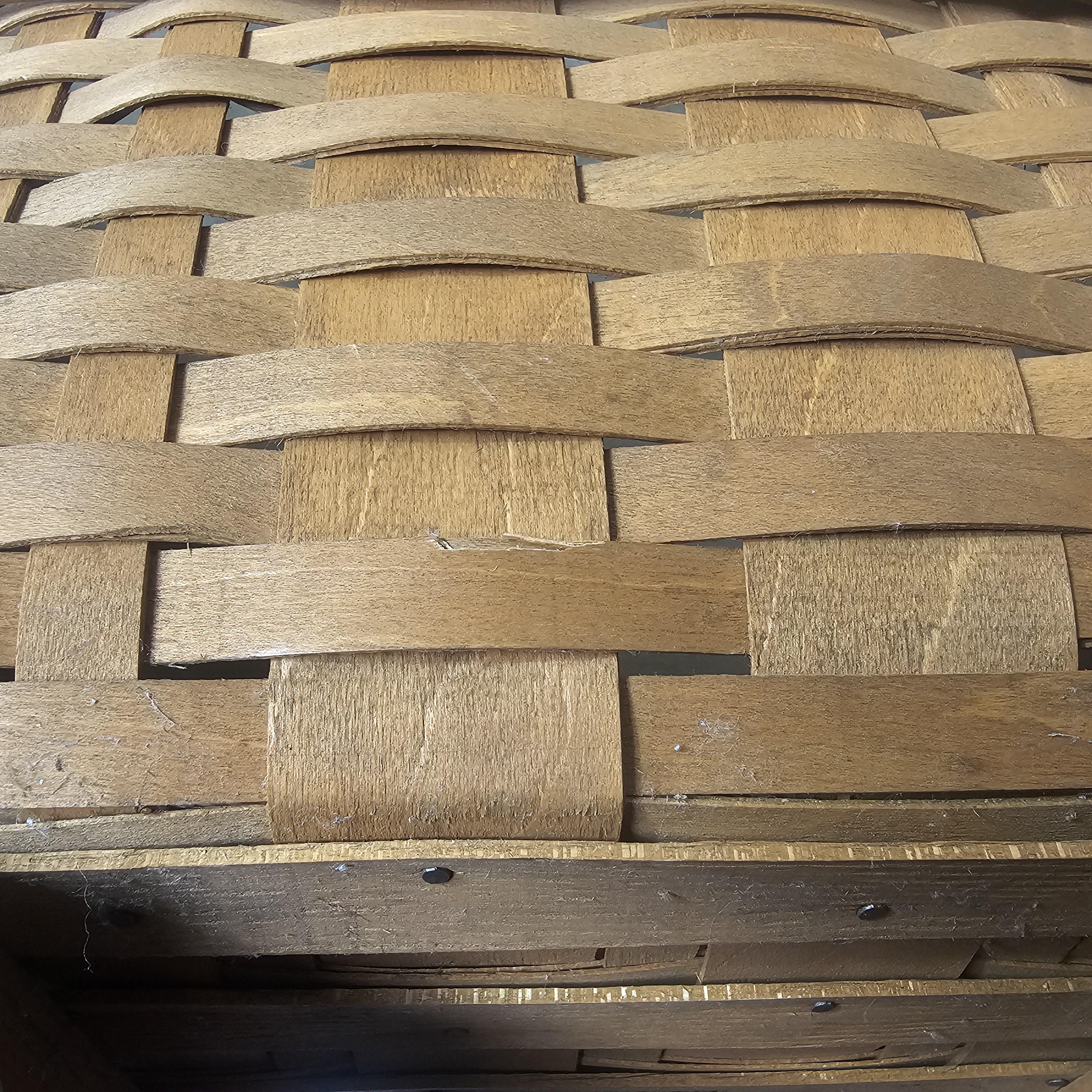 Longaberger Footed Magazine Basket-Swinging Handle With Original Liner 1985