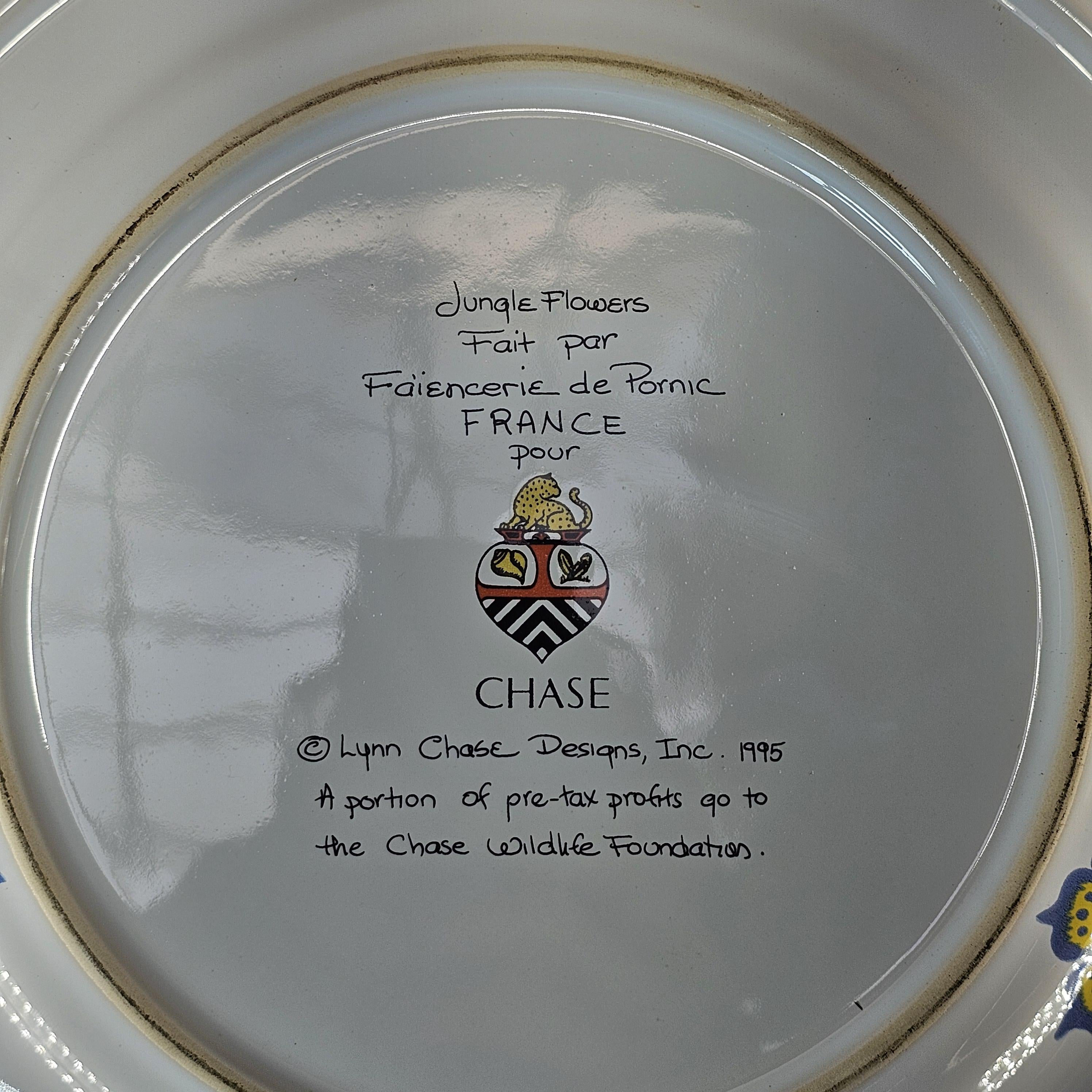 1995 Lynn Chase Jungle Flowers France Service Plate /Charger 12 3/8"